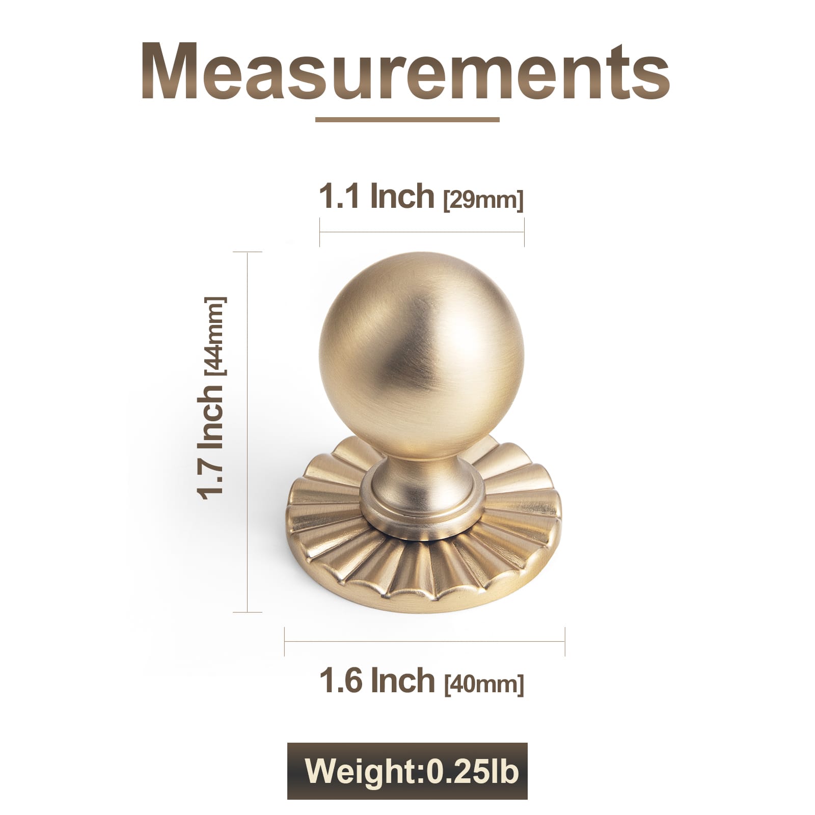 Goo-Ki 6 Pack Stylish Zinc Alloy Cabinet Knobs Classic Round Design Durable Cabinet Handles