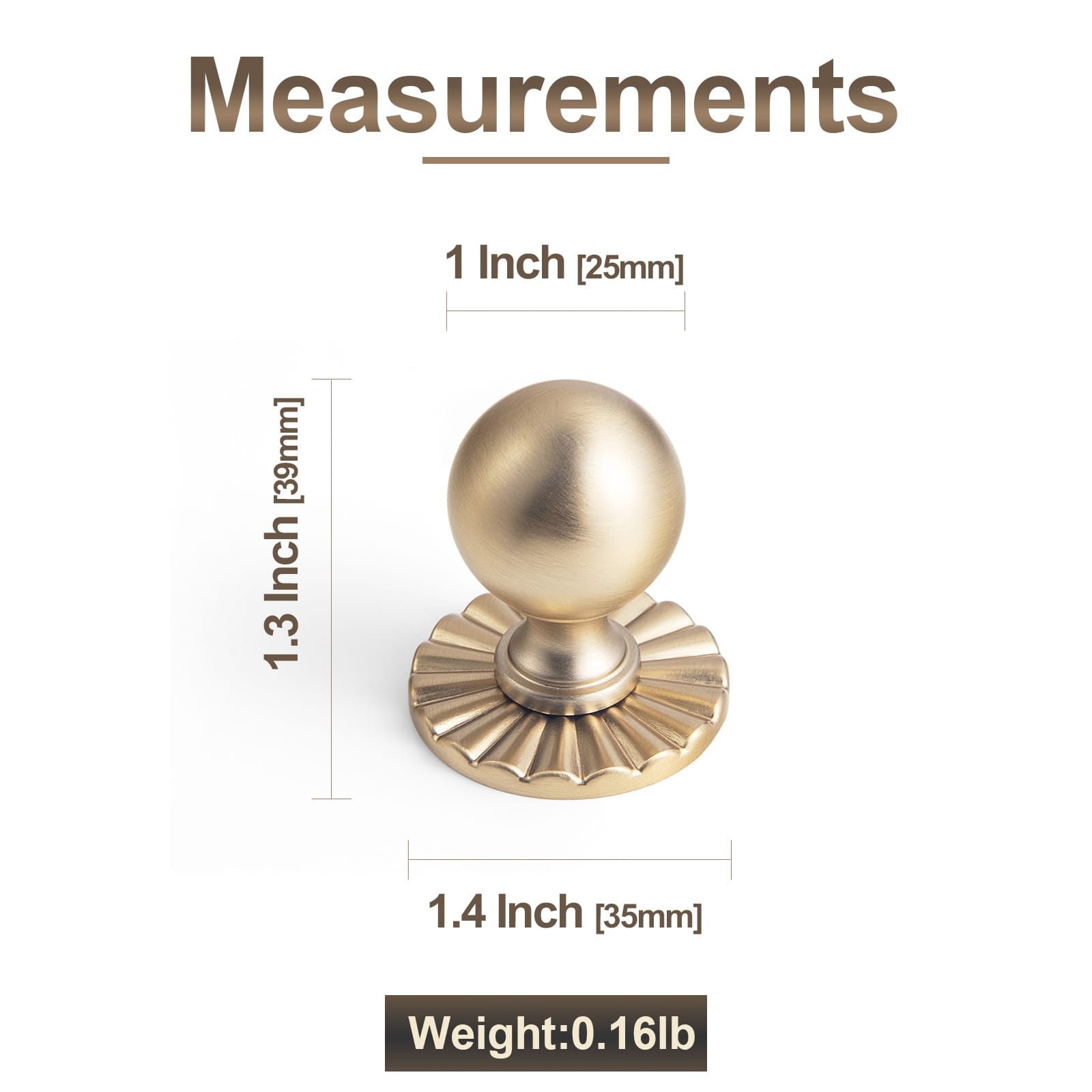 Goo-Ki 6 Pack Stylish Zinc Alloy Cabinet Knobs Classic Round Design Durable Cabinet Handles
