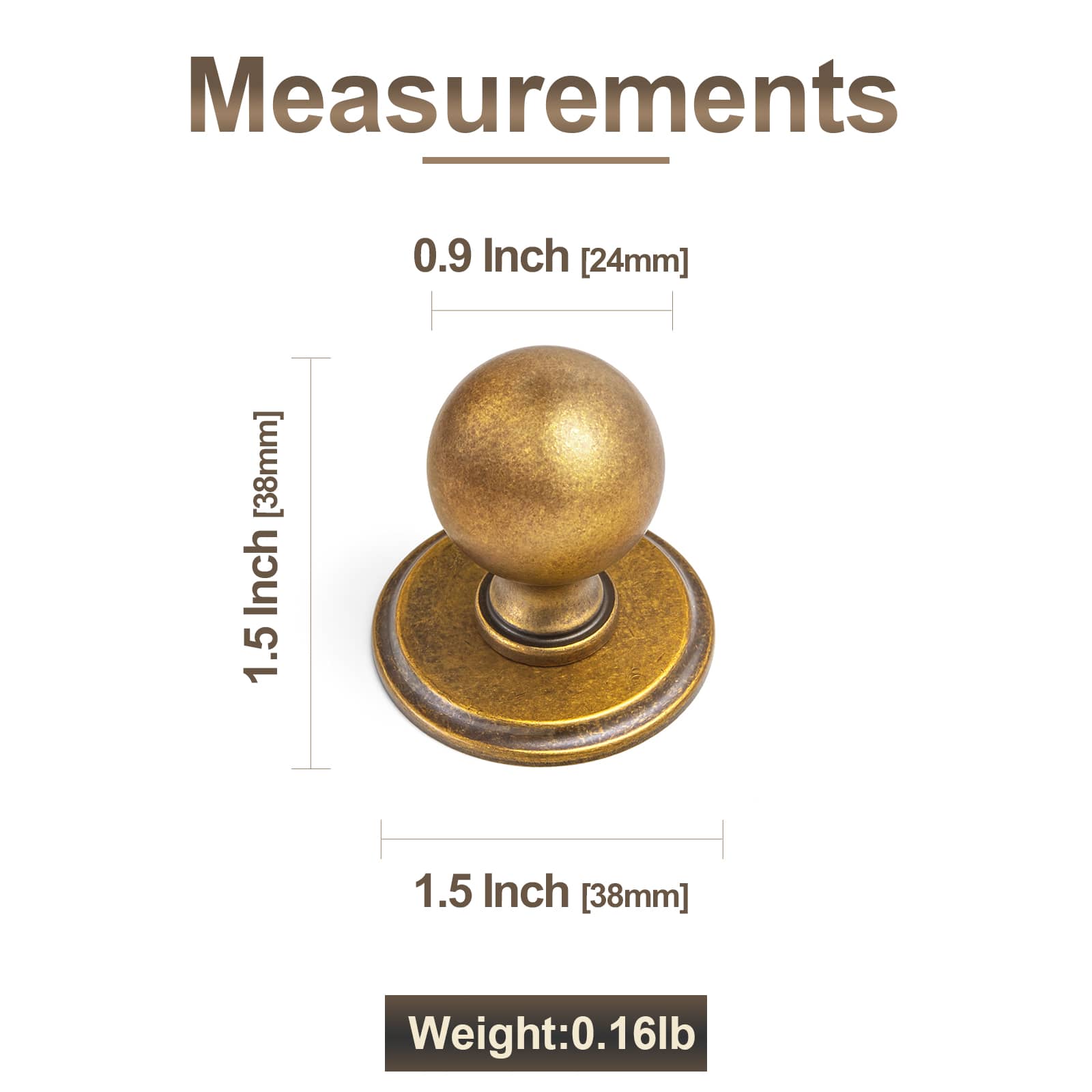 Goo-Ki 6 Pack Stylish Zinc Alloy Cabinet Knobs Classic Round Design Durable Cabinet Handles