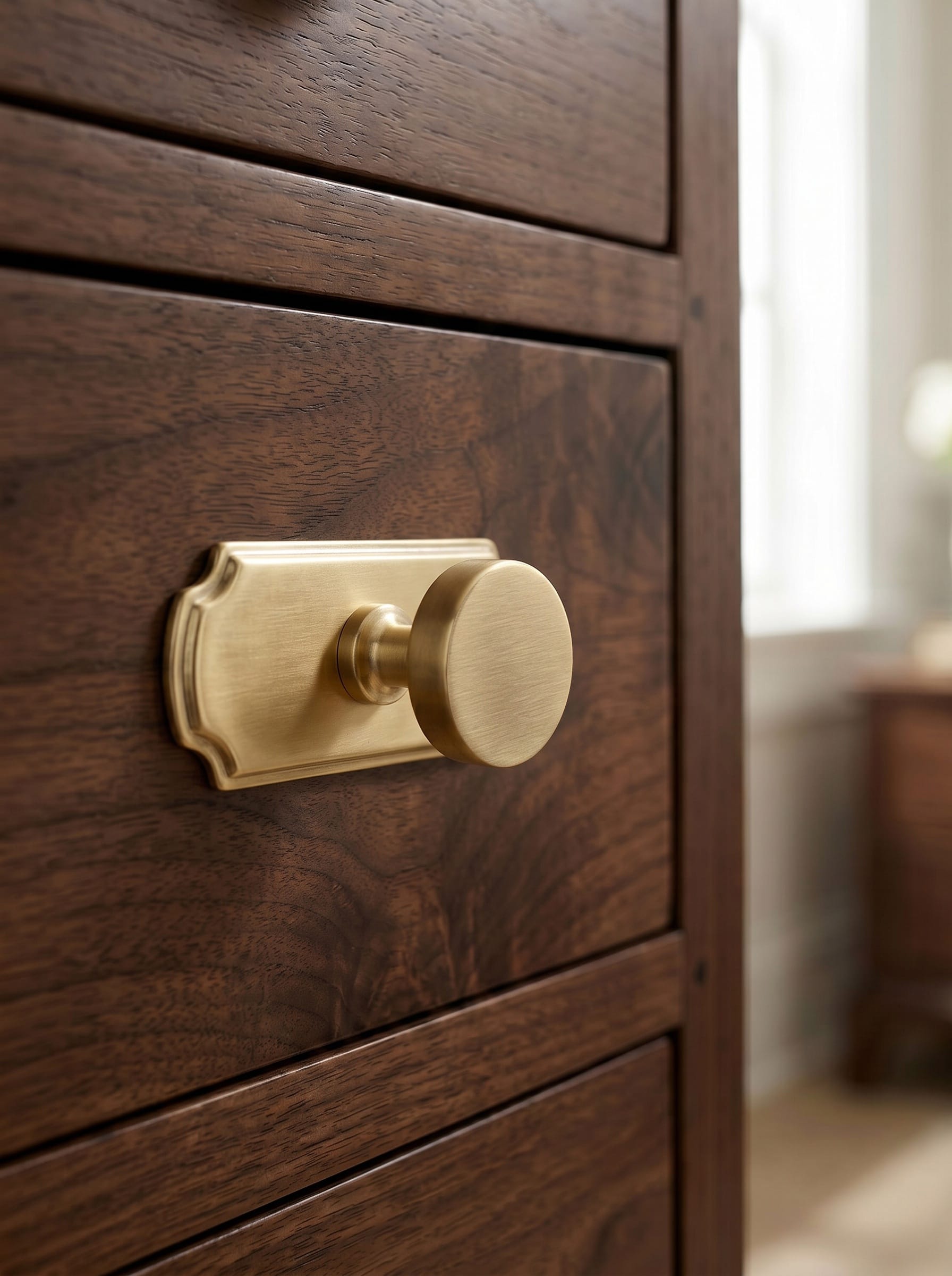 Goo-Ki 6 Pack Vintage Brass Zinc Alloy Cabinet Knob with Back Plate Single Hole Center Kitchen Hardware