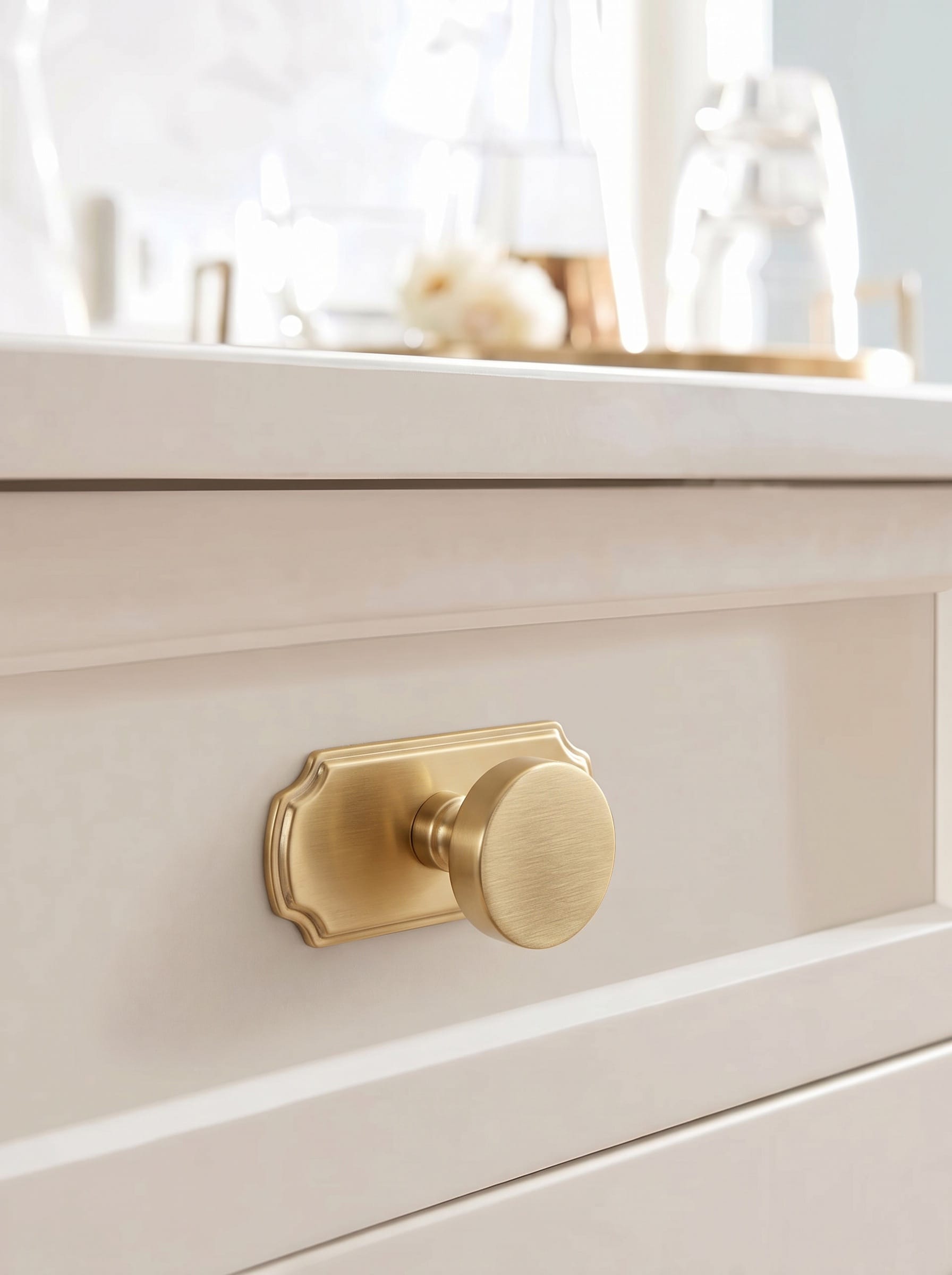 Goo-Ki 6 Pack Vintage Brass Zinc Alloy Cabinet Knob with Back Plate Single Hole Center Kitchen Hardware