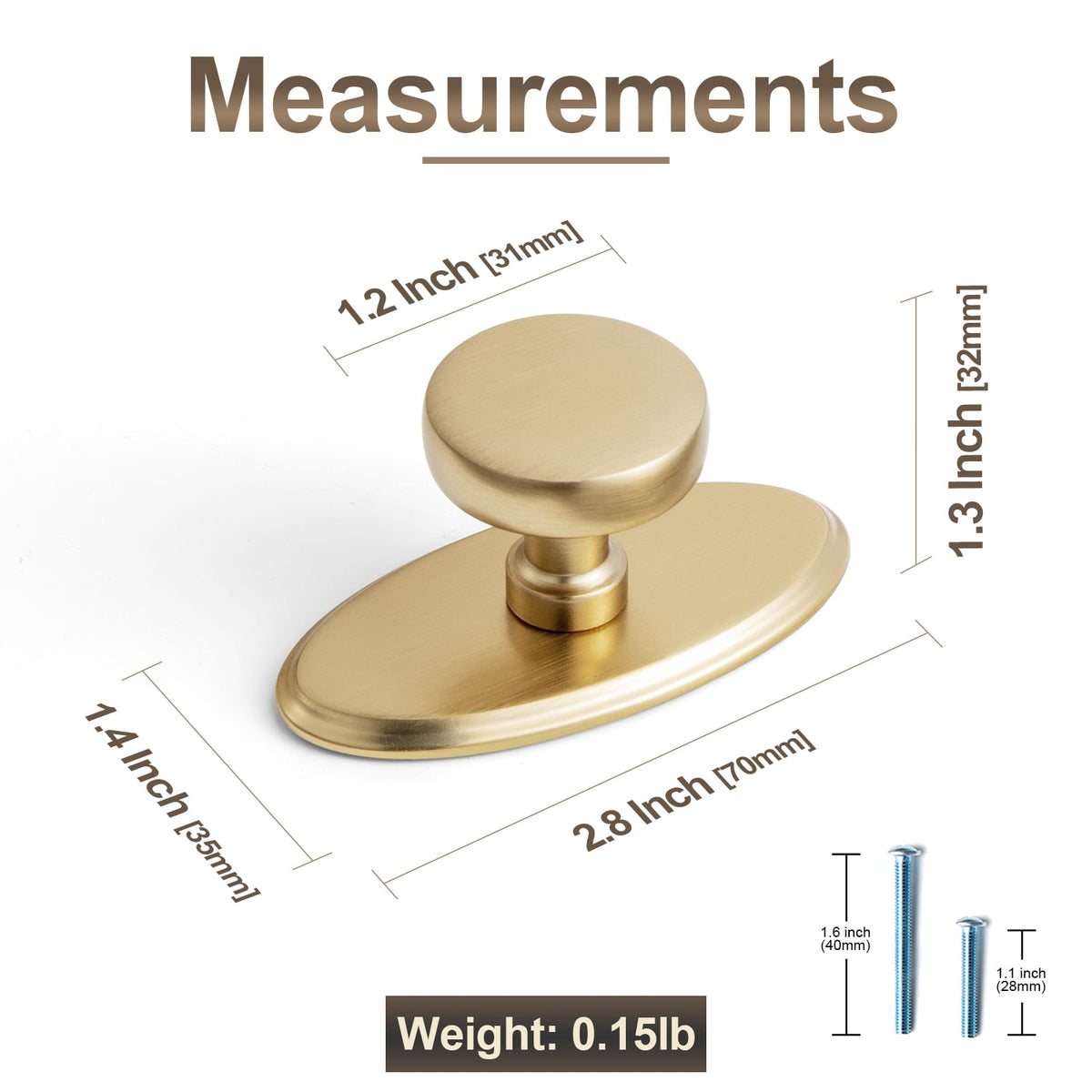 Goo-Ki 6 Pack Vintage Brass Zinc Alloy Cabinet Knob with Back Plate Single Hole Center Kitchen Hardware