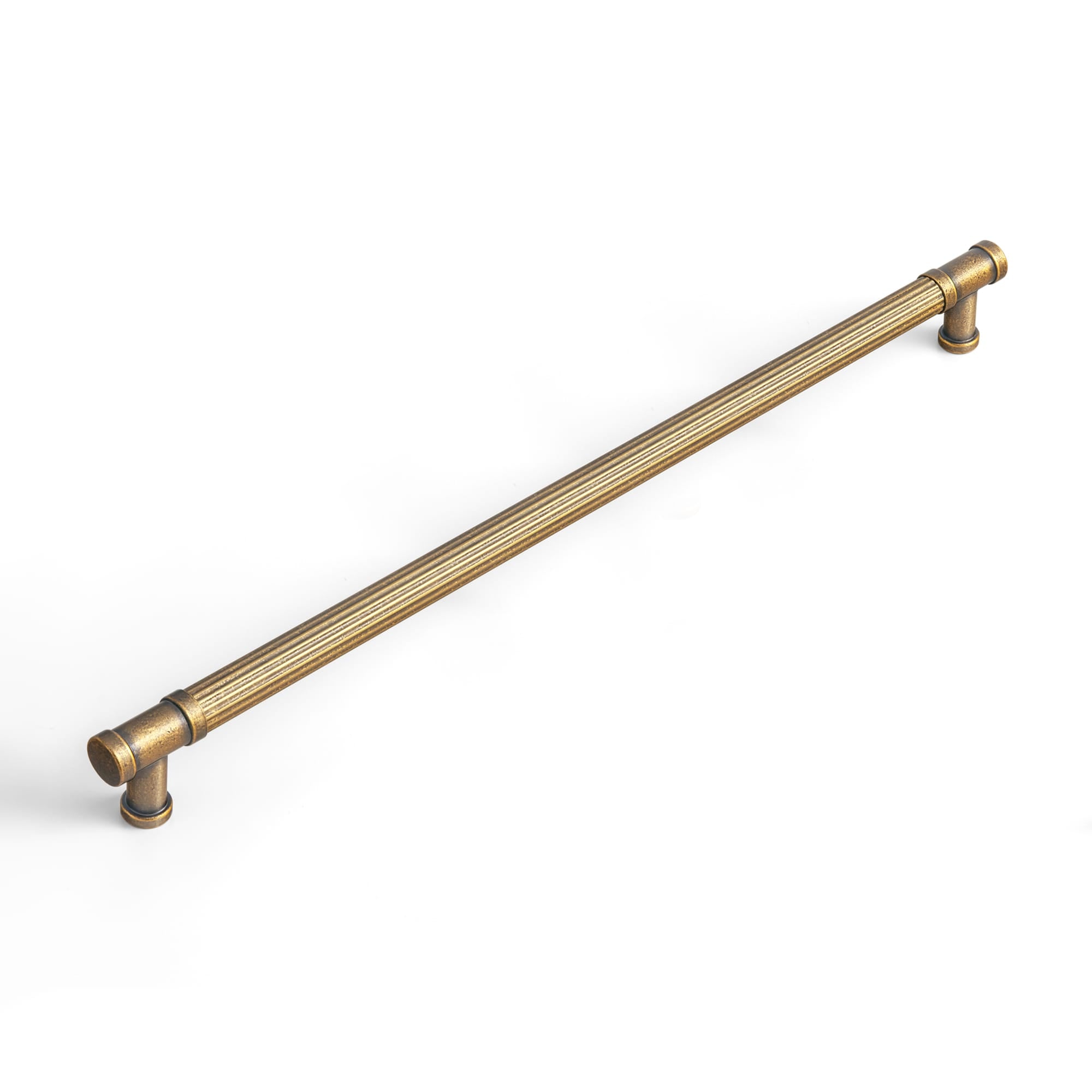 Goo-Ki Antique Brass / 10'' Hole Center / 6 Pack Vintage Fluted Vintage Cabinet Pulls Textured Vertical Striped Bar Pulls for Kitchen Cabinets