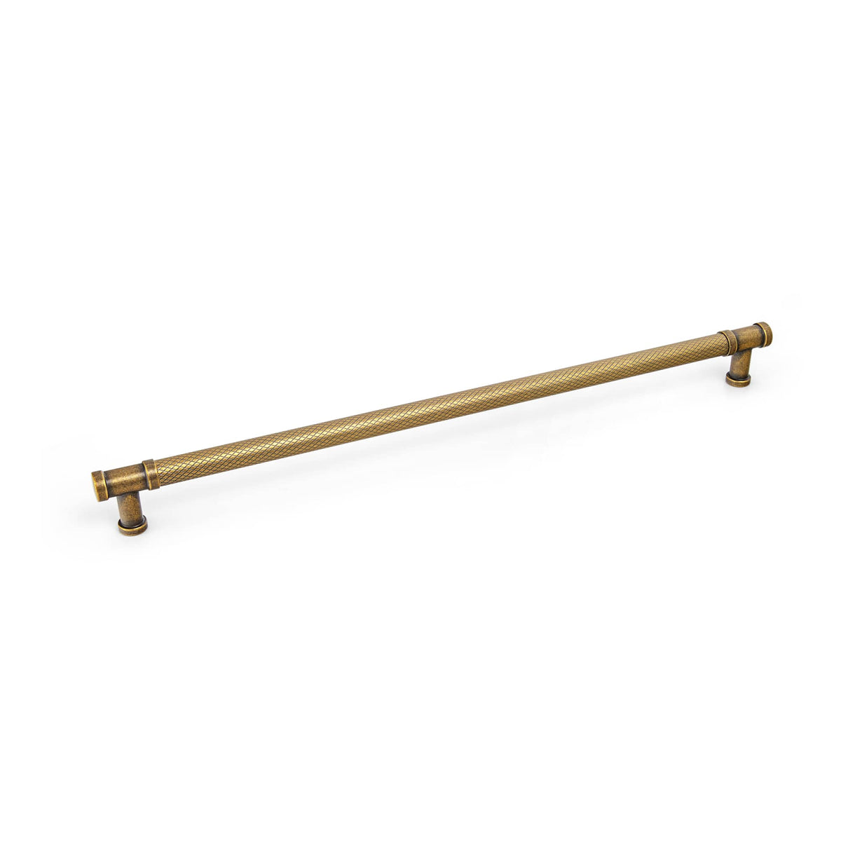 Goo-Ki Antique Brass / 12.6'' Hole Center / 6 Pack Knurled T-Bar Cabinet Pull Handles, Zinc Alloy & Aluminum Textured Drawer Pulls for Kitchen Furniture