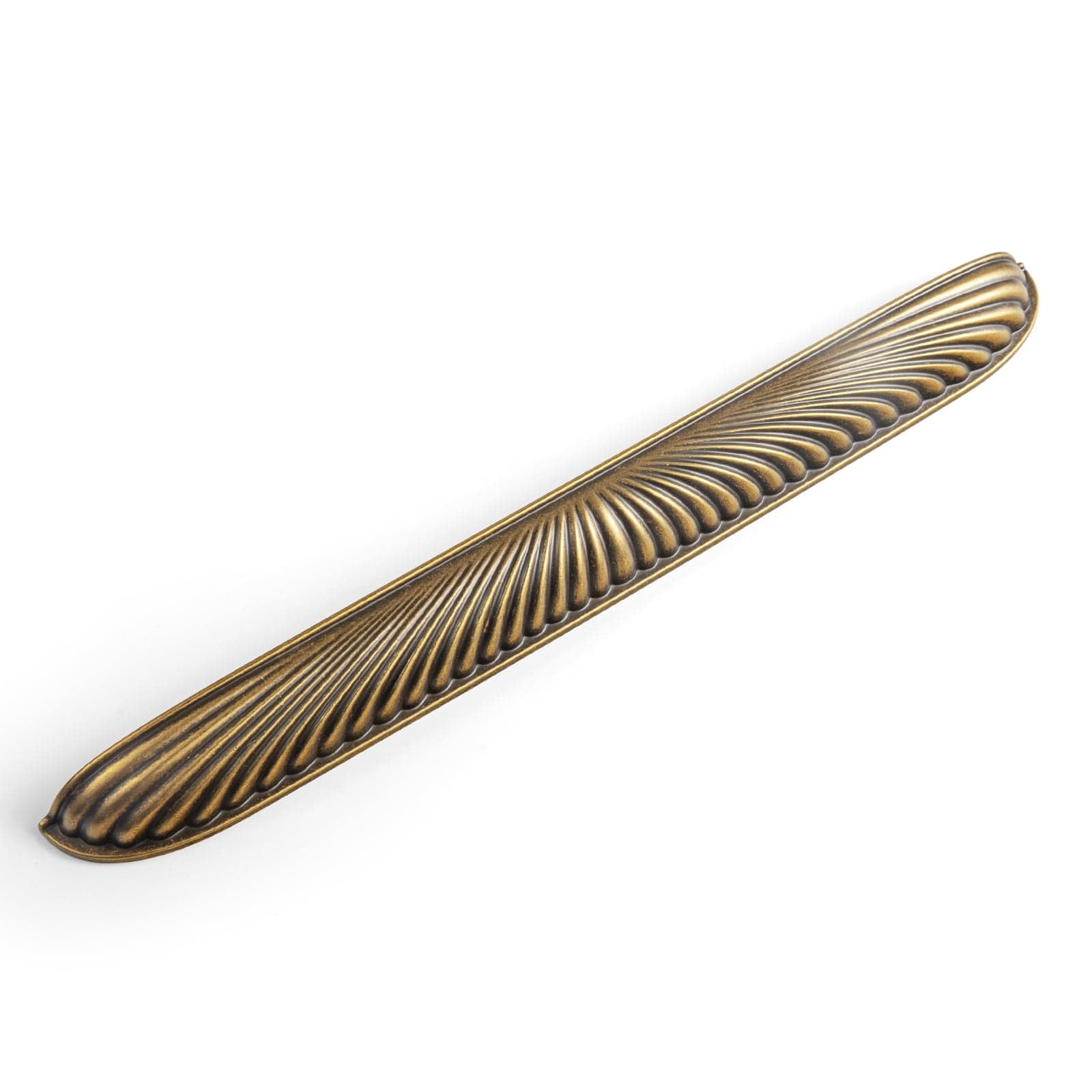 Goo-Ki Antique Brass / 12.6'' Hole Center / 6 Pack Semicircular Antique Brass Cabinet Pulls Half Moon Shaped Bin Cup Drawer Pull