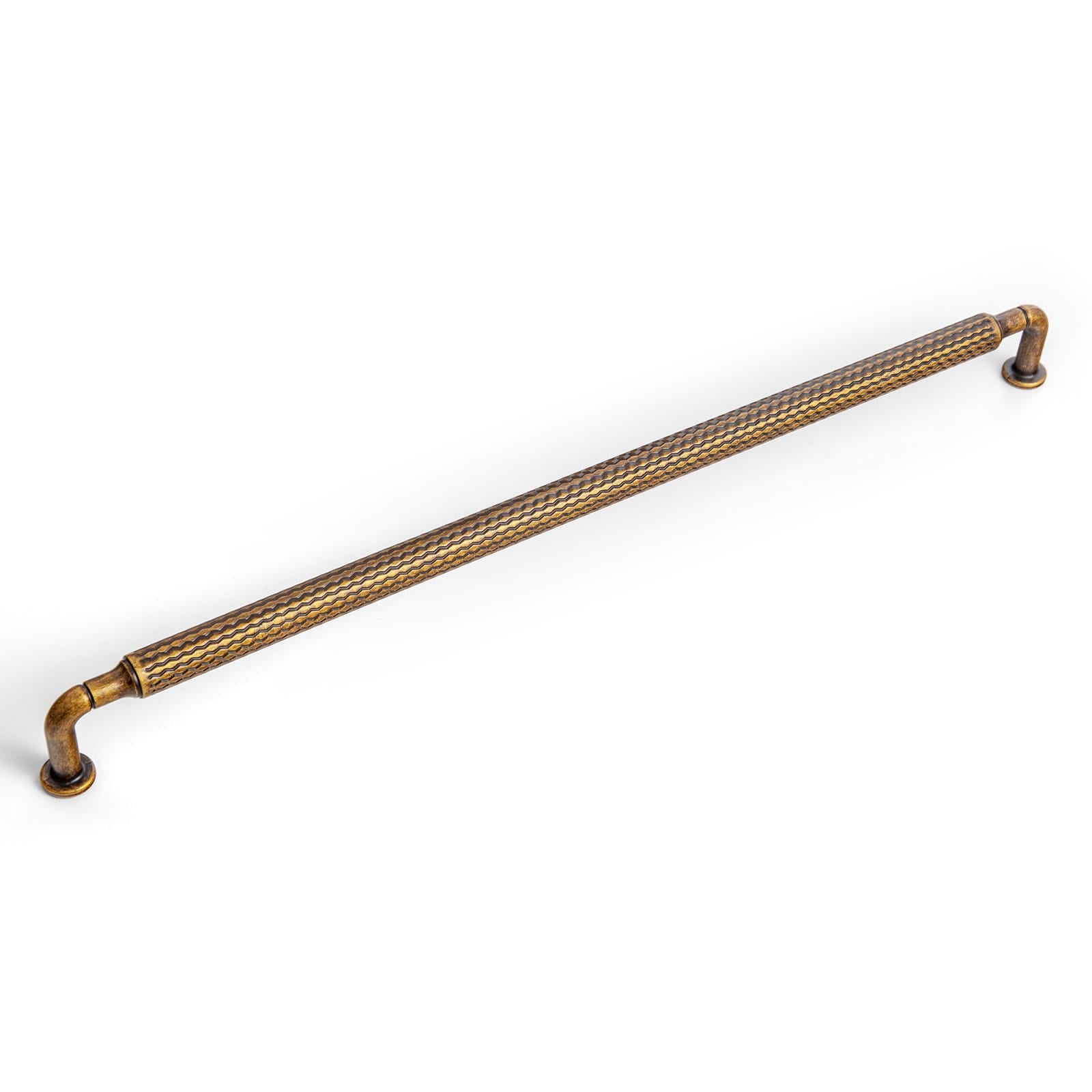 Goo-Ki Antique Brass / 12.6'' Hole Center / 6 Pack Vintage Wavy Textured Zinc Alloy Cabinet Pulls for Kitchen Cabinets & Furniture