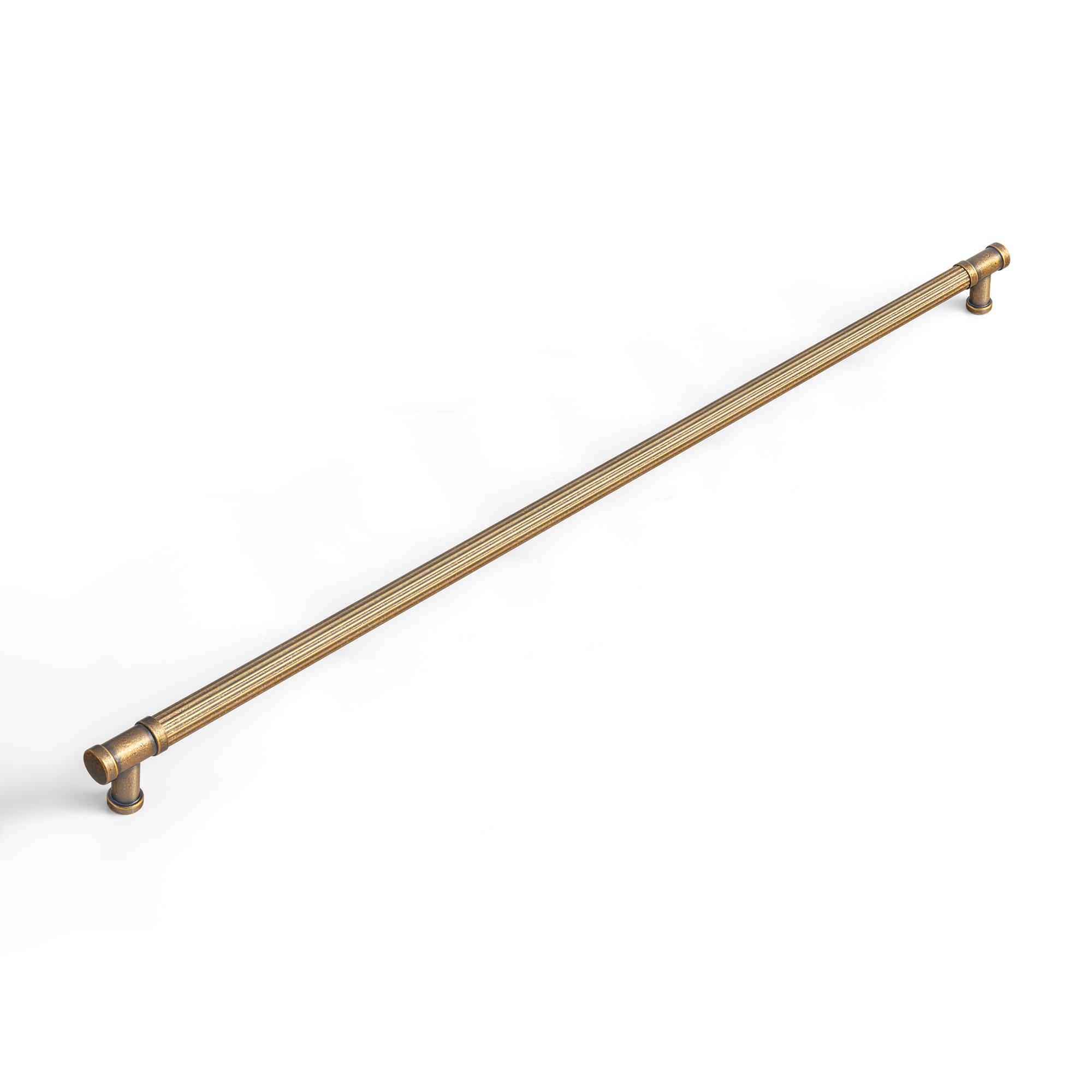 Goo-Ki Antique Brass / 18'' Hole Center / 6 Pack Vintage Fluted Vintage Cabinet Pulls Textured Vertical Striped Bar Pulls for Kitchen Cabinets