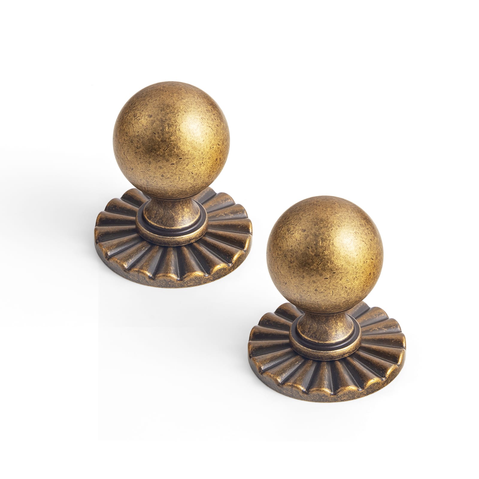 Goo-Ki Antique Brass / 2317 / 0.94'' Knob 6 Pack Stylish Zinc Alloy Cabinet Knobs Classic Round Design Durable Cabinet Handles