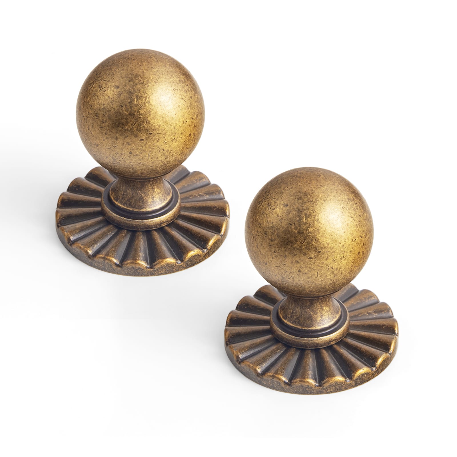 Goo-Ki Antique Brass / 2317 / 1.14'' Knob 6 Pack Stylish Zinc Alloy Cabinet Knobs Classic Round Design Durable Cabinet Handles