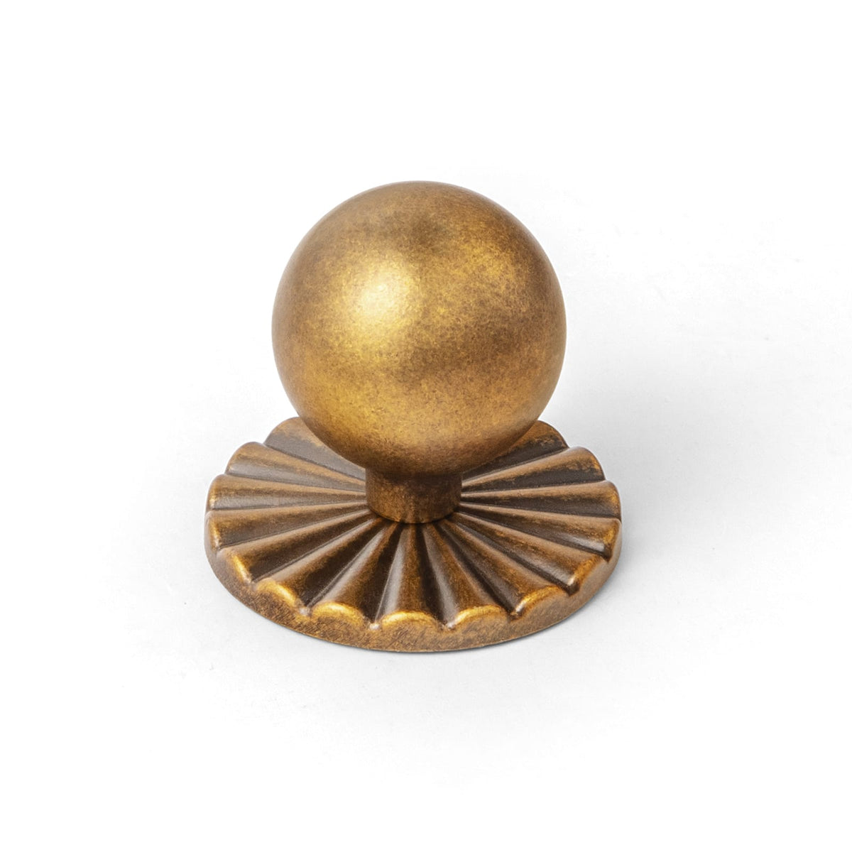 Goo-Ki Antique Brass / 2317 / 1.2'' Knob 6 Pack Round Cabinet Knobs with Decorative Back Plate Zinc Alloy Cabinet Hardware for Kitchen