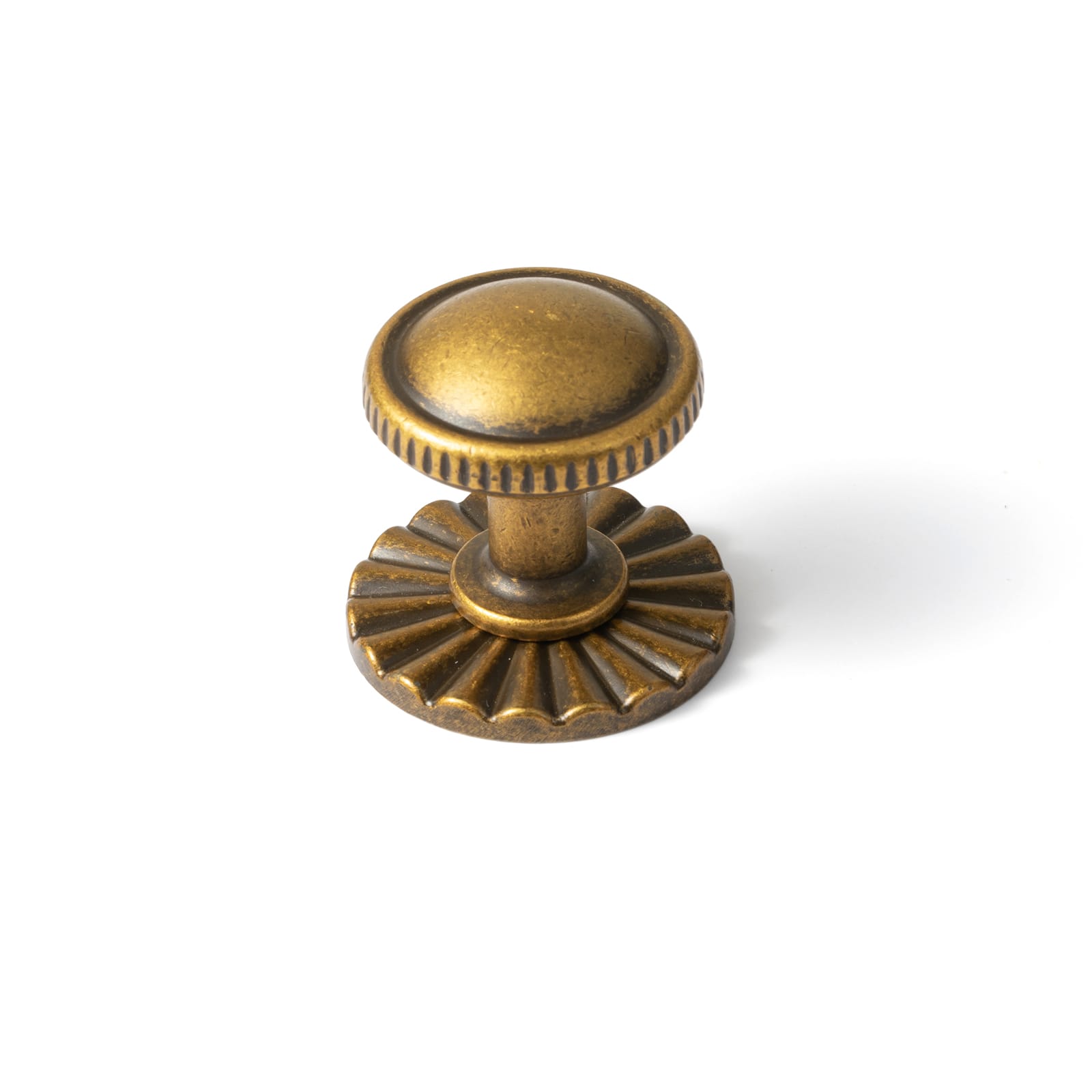 Goo-Ki Antique Brass / 2317 / 6 Pack Knurled Rim Round Cabinet Knobs, Solid Zinc Alloy Mushroom Drawer Knob for Cabinet Doors, Chest of Drawers