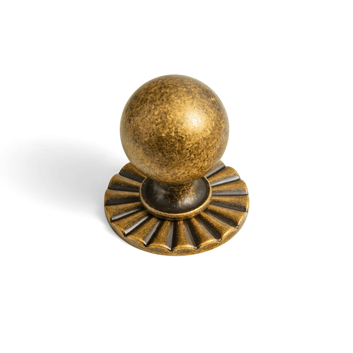 Goo-Ki Antique Brass / 2317 / 6 Pack Round Ball Cabinet Knobs, Solid Zinc Alloy Drawer Knobs with Multiple Optional Backplates for Kitchen Furniture Hardware