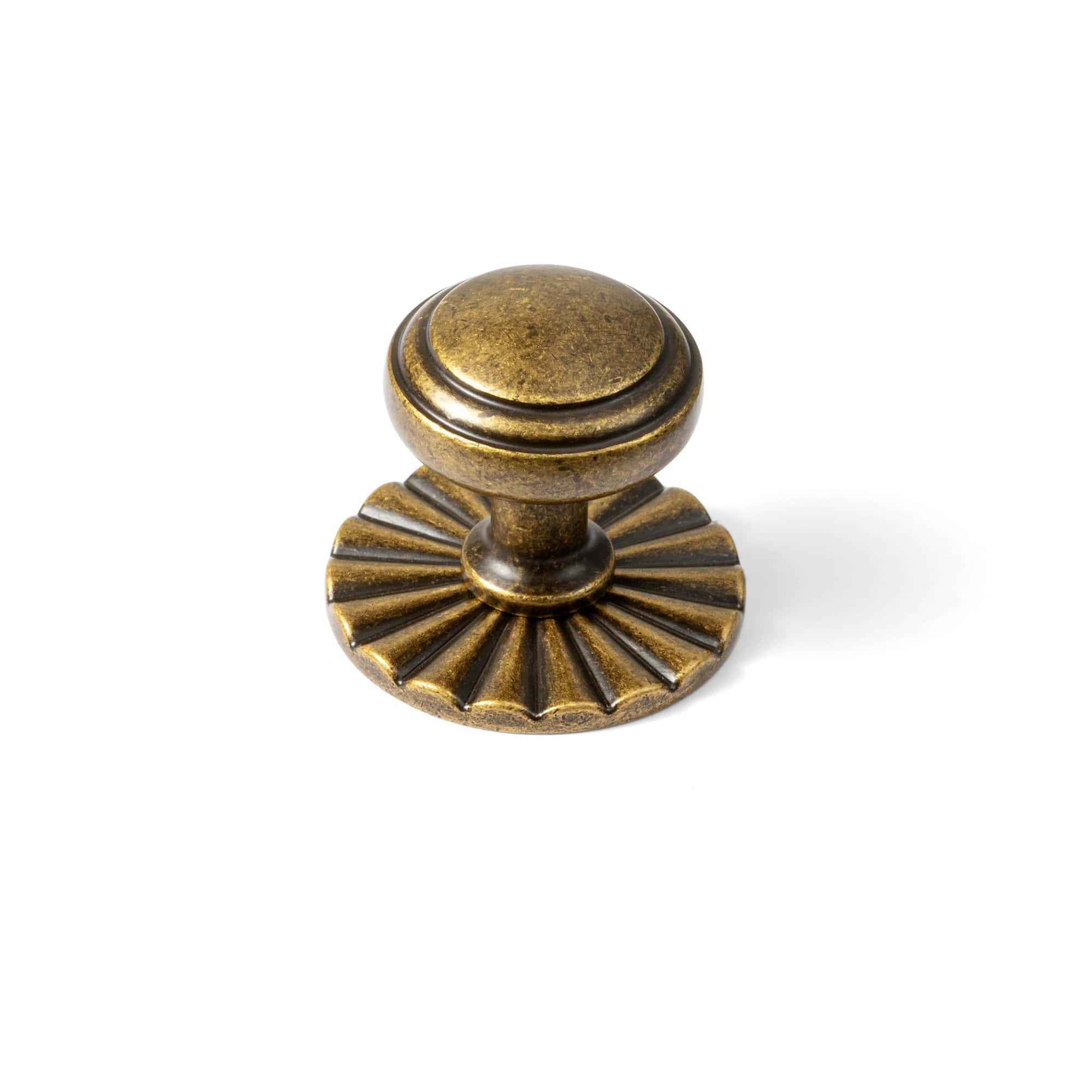 Goo-Ki Antique Brass / 2317 / 6 Pack Round Mushroom Cabinet Knobs, Solid Zinc Alloy Single Hole Drawer Knobs, Vintage Furniture Hardware