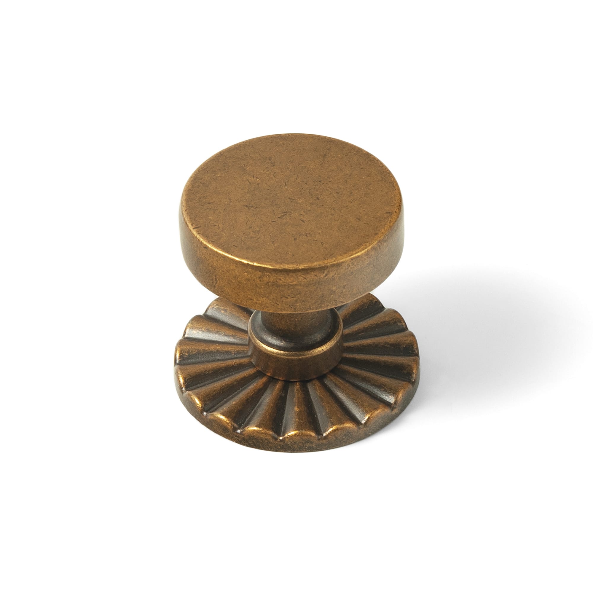 Goo-Ki Antique Brass / 2317 / 6 Pack Vintage Brass Zinc Alloy Cabinet Knob with Back Plate Single Hole Center Kitchen Hardware
