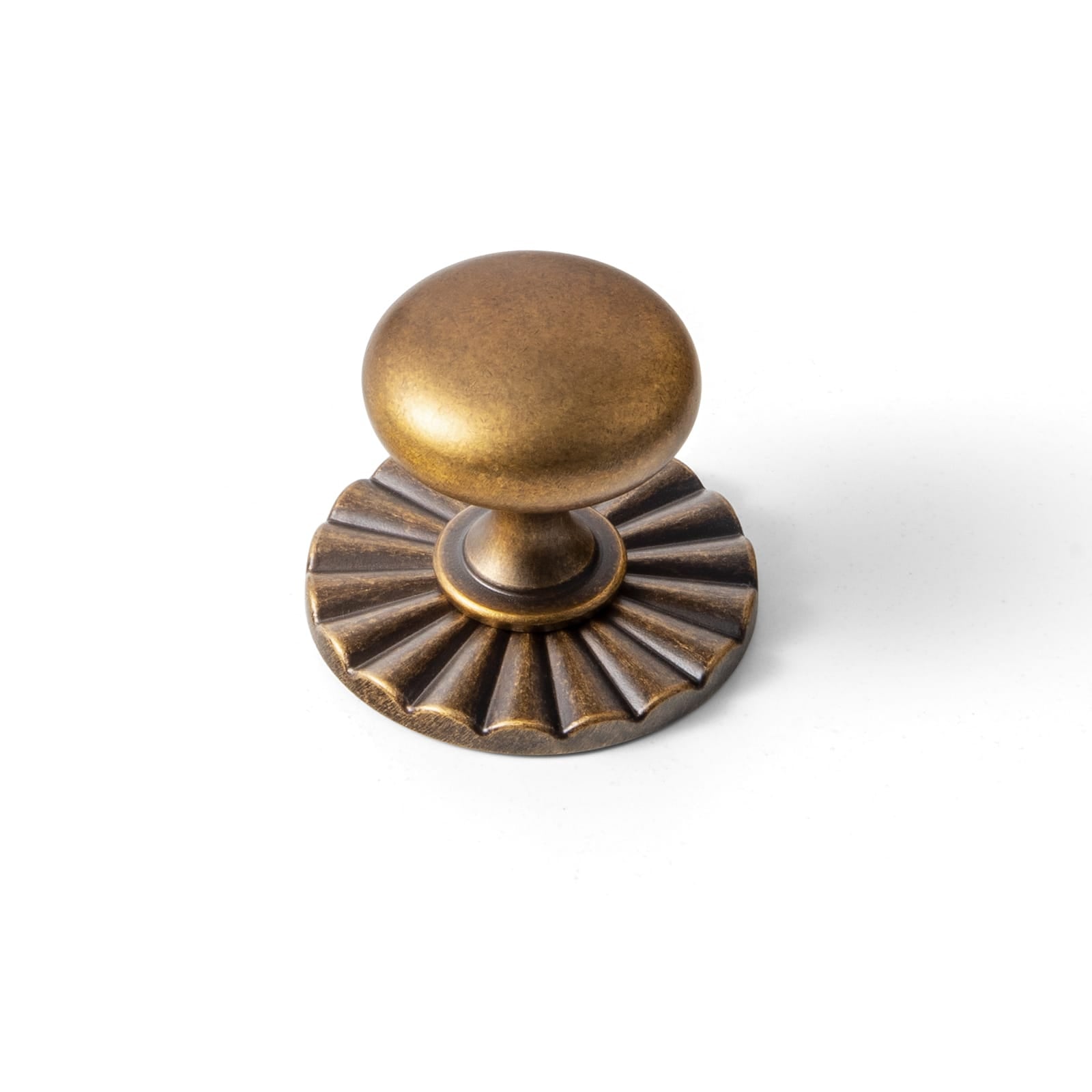 Goo-Ki Antique Brass / 2317 / Standard 6 Pack Antique Brass Zinc Alloy Cabinet Knob with Back Plate Single Hole Center Cabinet Hardware for Bedroom Kitchen