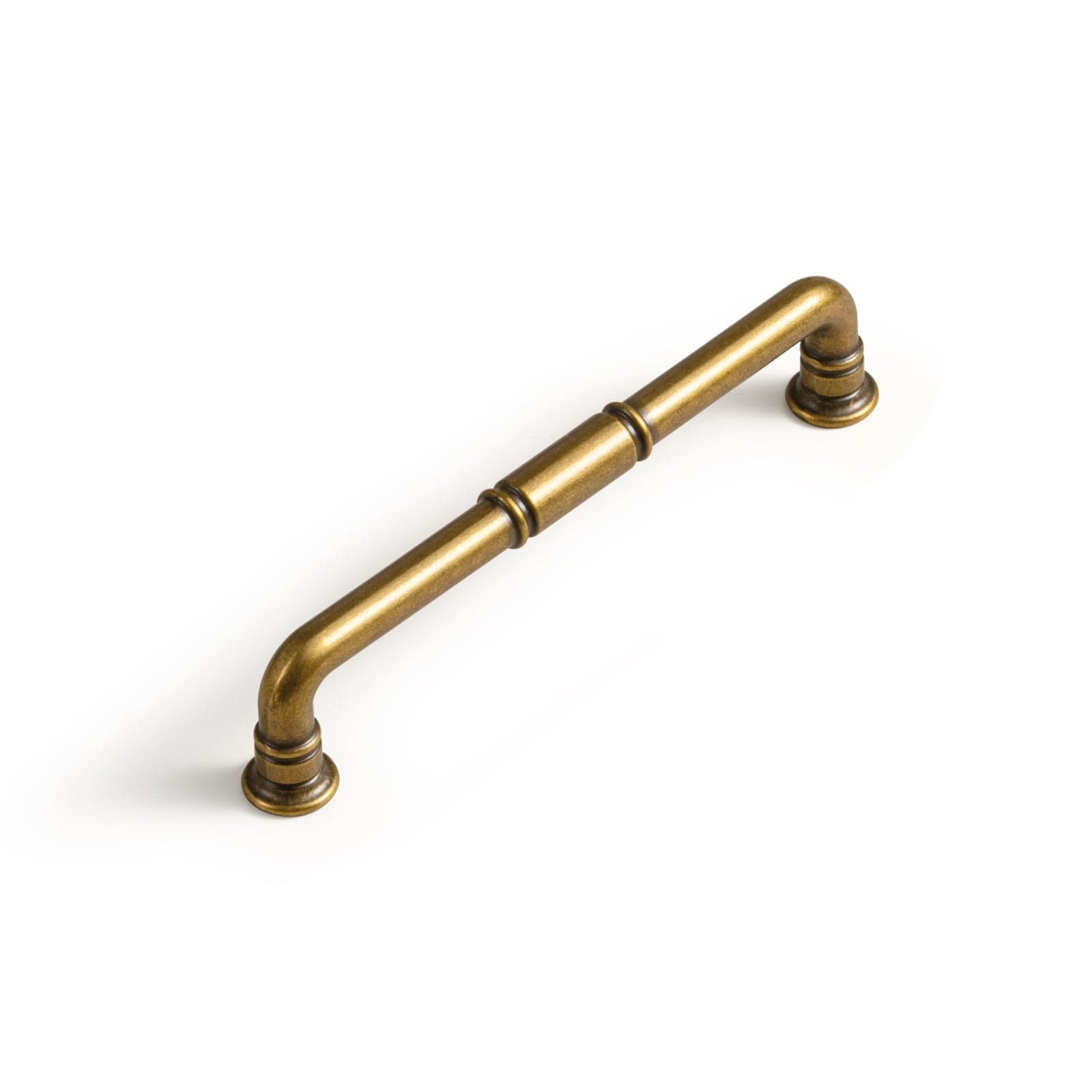Goo-Ki Antique Brass / 5'' Hole Center / 6 Pack Vintage Brass Pipe Style Cabinet Handles for Modern - Rustic Interiors