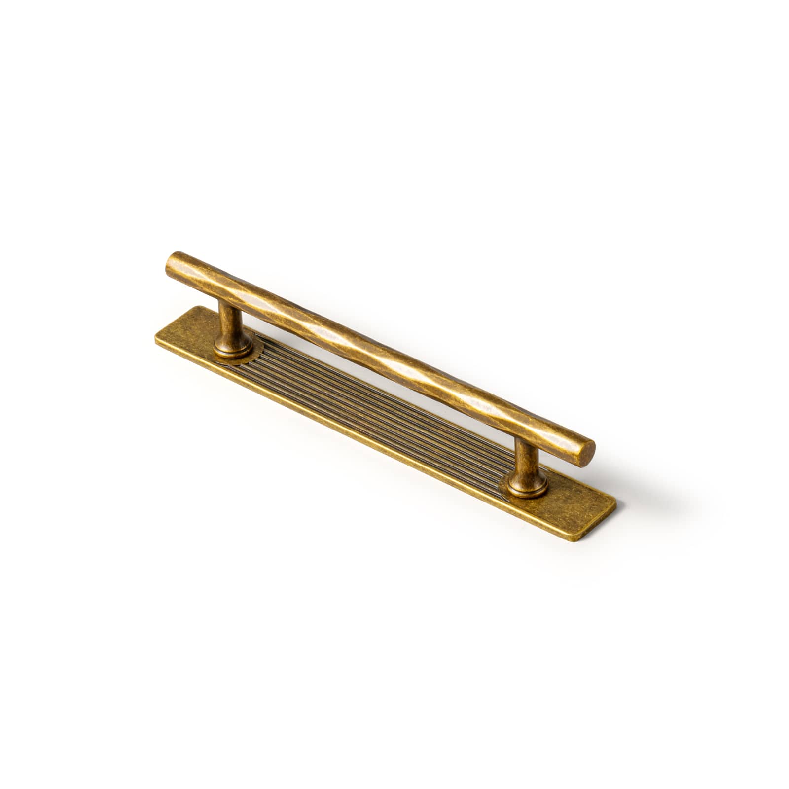 Goo-Ki Antique Brass / 5'' Hole Center with Back Plate G / 2 Pack Vintage Brass Zinc Alloy Twisted Texture Cabinet Pulls - Kitchen Cupboard Dresser Handles