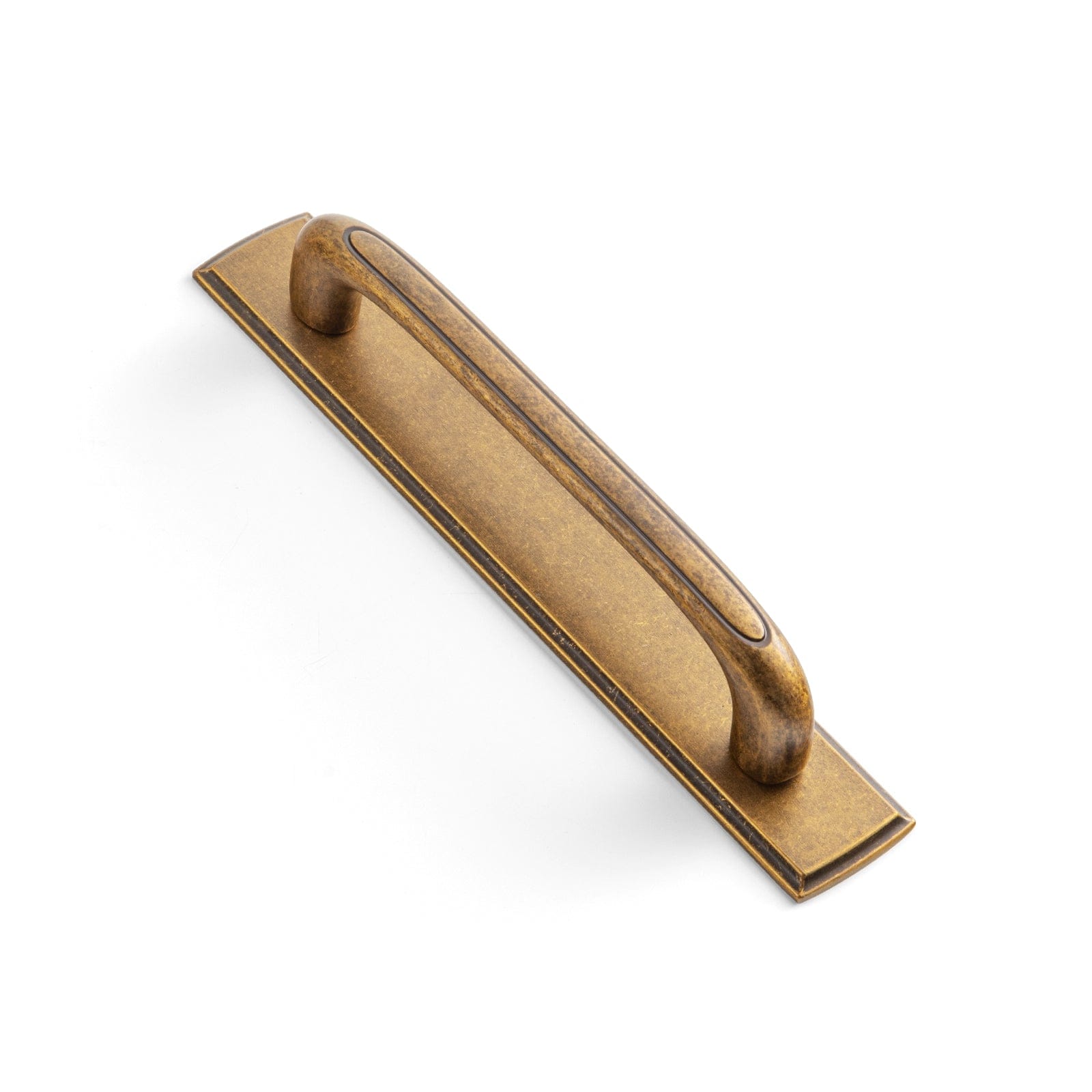 Goo-Ki Antique Brass / 5'' Hole Center with Back Plate G011 / 2 Pack Elegant Antique and Brushed Brass Bar Pull Cabinet Handles with Unique Design