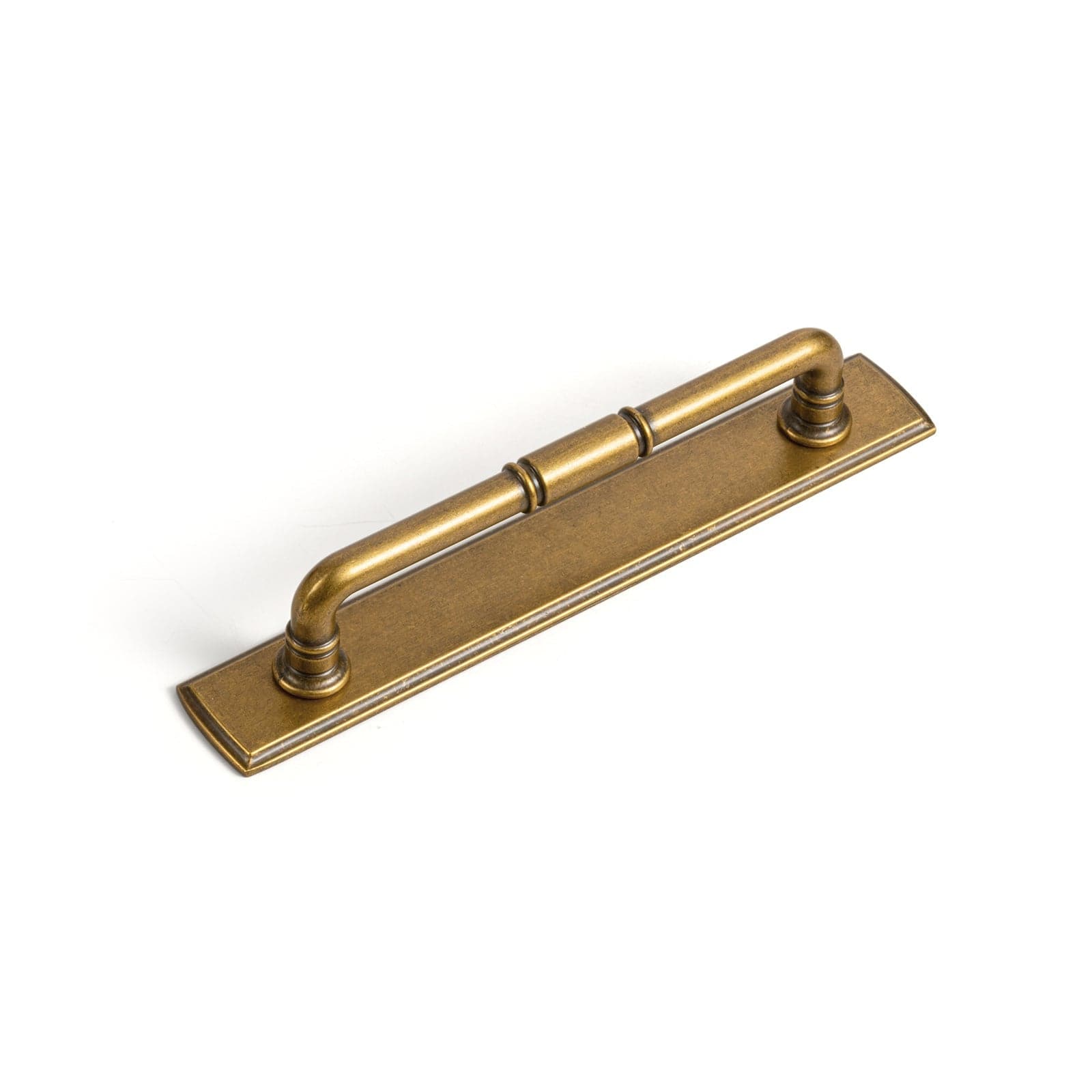 Goo-Ki Antique Brass / 5'' Hole Center with Back Plate G011 / 2 Pack Vintage Brass Pipe Style Cabinet Handles for Modern - Rustic Interiors