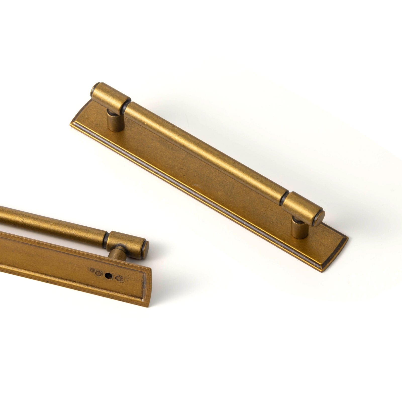 Goo-Ki Antique Brass / 5'' With Back Plate / 6 Pack Retro Bar Handle for Dresser Cupboard Vintage Bronze Ancient Pull