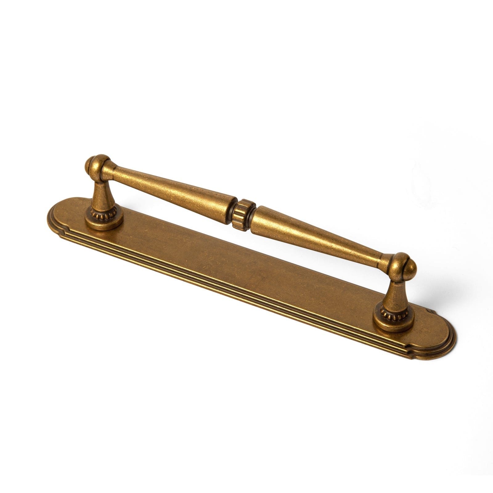 Goo-Ki Antique Brass / 5'' with Back Plate G014 / 2 Pack Solid Ancient Vintage Retro Bar Pull for Cupboard Dresser Bathroom