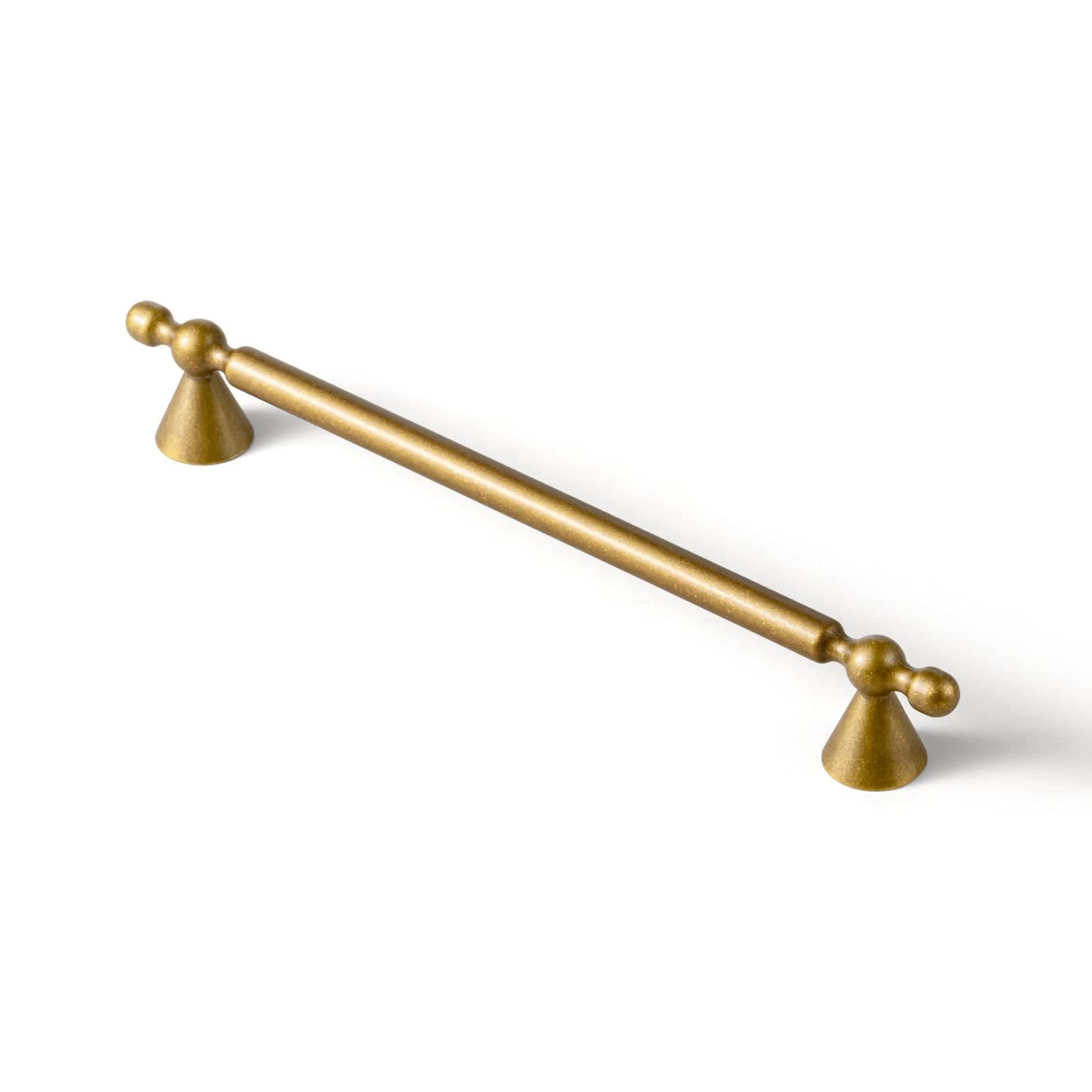 Goo-Ki Antique Brass / 7.6'' Hole Center / 6 Pack Elegant Zinc Alloy Cabinet Handles - Sleek Cylindrical with Decorative Spherical Ends