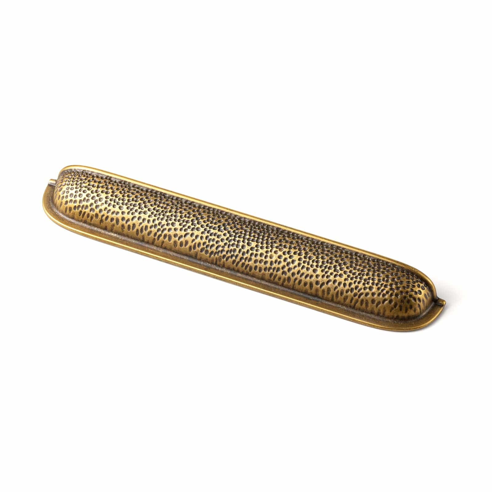 Goo-Ki Antique Brass / 7.6'' Hole Center / 6 Pack Hammered Texture Cabinet Cup Pulls with Curved Edges Elegant Vintage Drawer Bin Handle for Kitchen