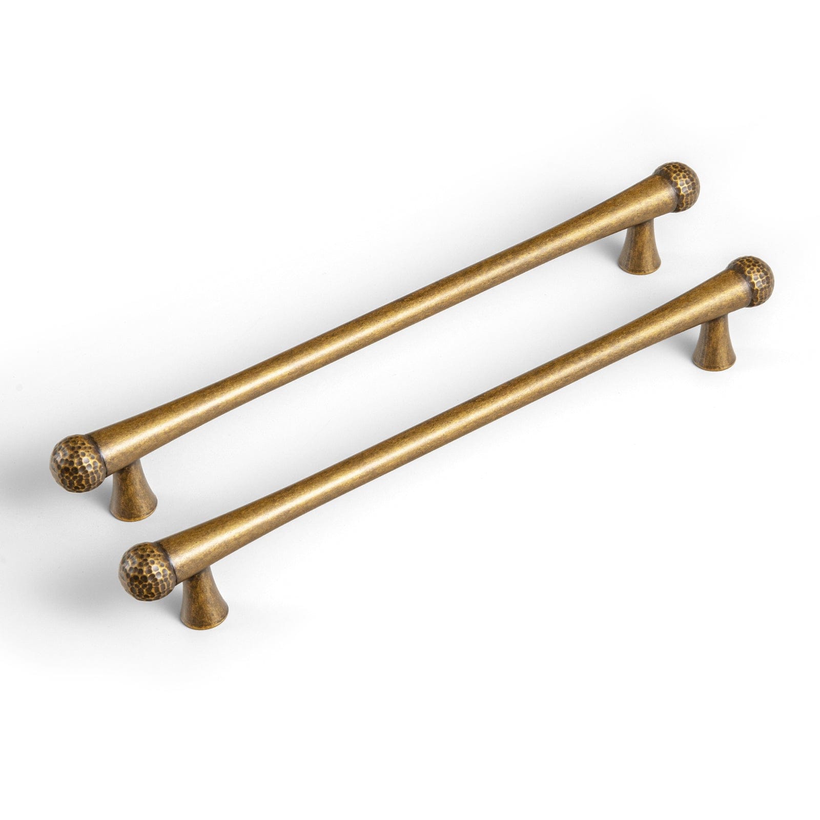 Goo-Ki Antique Brass / 7.6'' Hole Center / 6 Pack Hammered Zinc Alloy Cabinet Pulls & Knobs - Textured Hardware for Kitchen Drawers/Cupboards