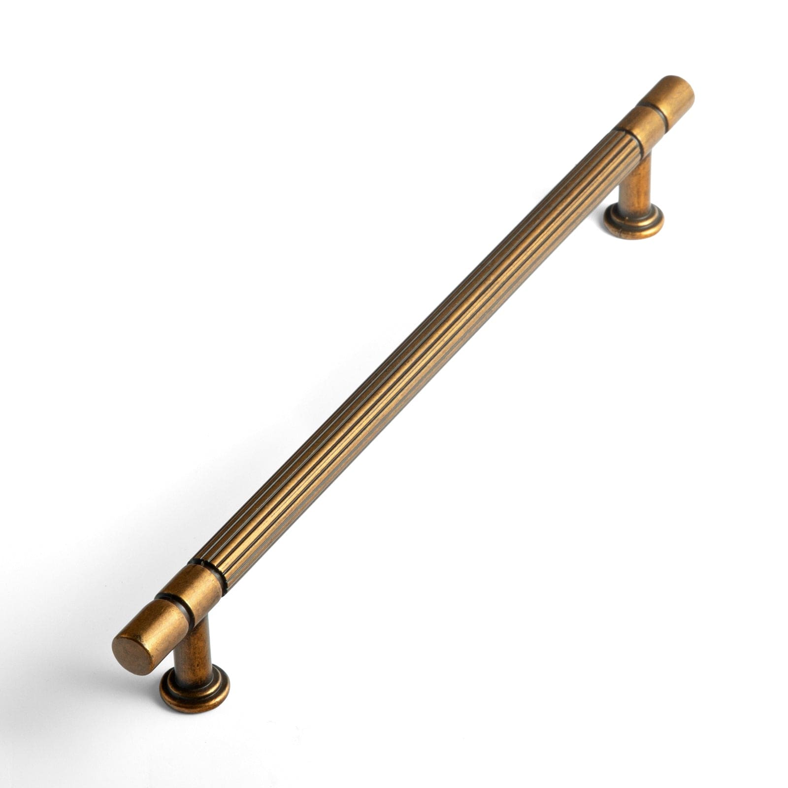Goo-Ki Antique Brass / 7.6'' Hole Center / 6 Pack Industrial Style Retro Zinc Alloy Cabinet Pulls with Striped Texture