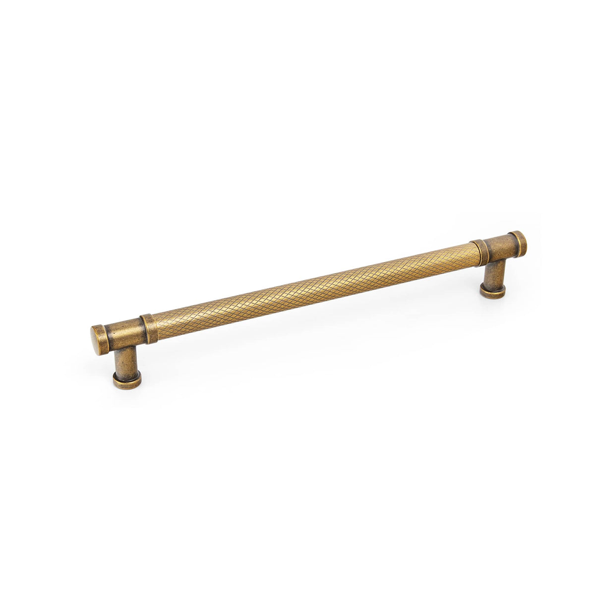 Goo-Ki Antique Brass / 7.6'' Hole Center / 6 Pack Knurled T-Bar Cabinet Pull Handles, Zinc Alloy & Aluminum Textured Drawer Pulls for Kitchen Furniture