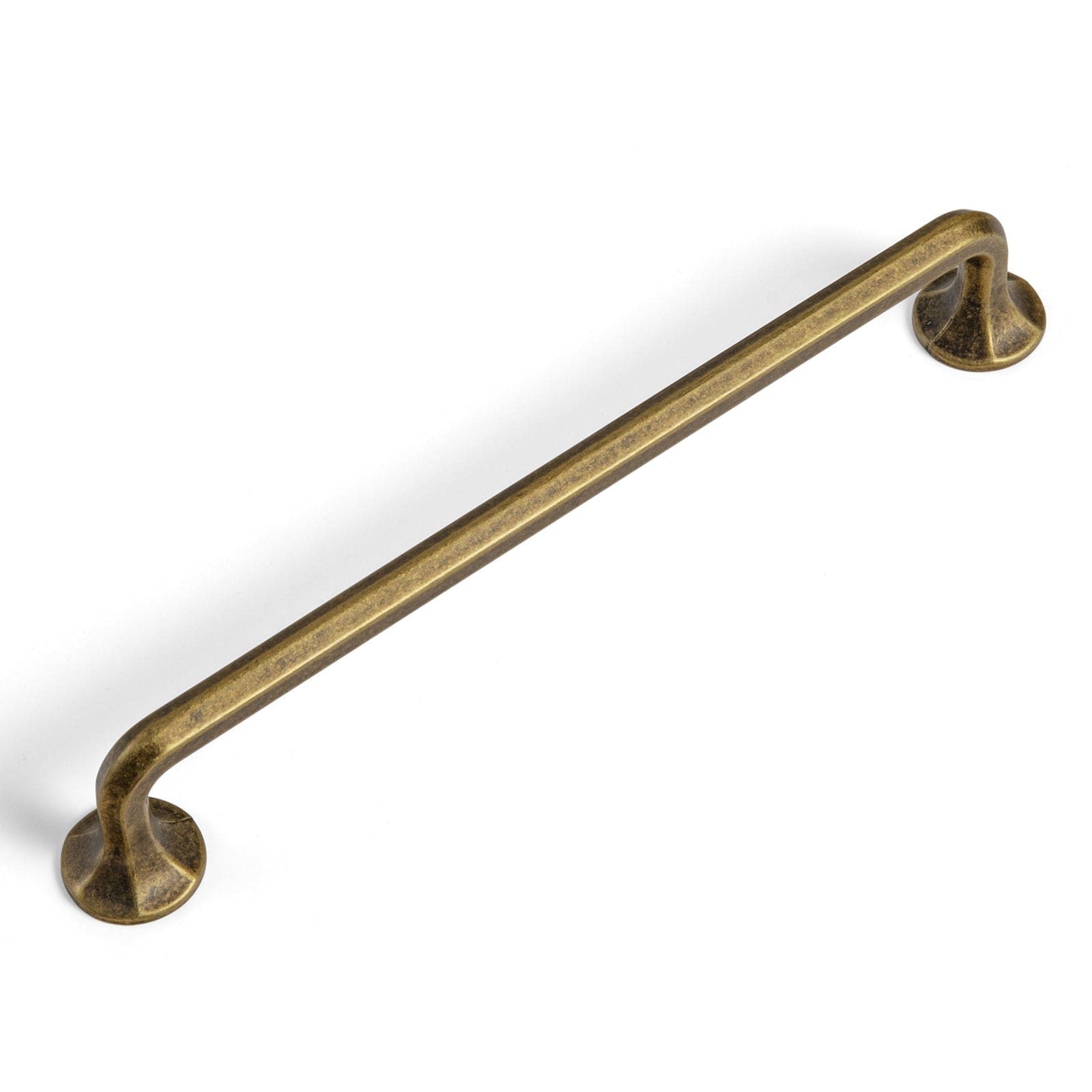 Goo-Ki Antique Brass / 7.6'' Hole Center / 6 Pack Large Base Cabinet Handle Angled Bronze Drawer Pulls