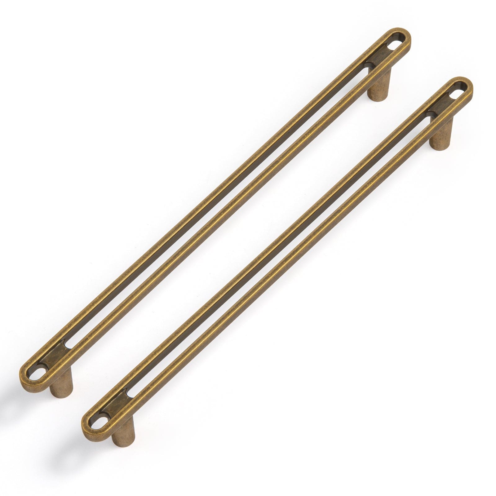 Goo-Ki Antique Brass / 7.6'' Hole Center / 6 Pack Unique Design Openwork Furniture Handle Zinc Alloy Kitchen Drawer Pulls Finger Pull