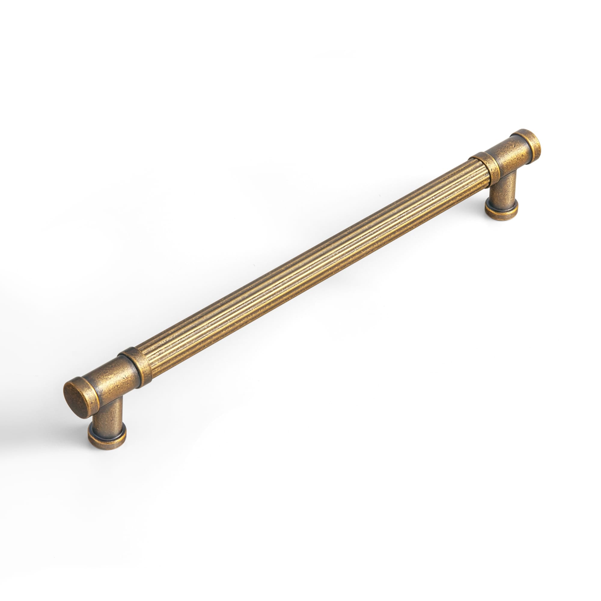 Goo-Ki Antique Brass / 7.6'' Hole Center / 6 Pack Vintage Fluted Vintage Cabinet Pulls Textured Vertical Striped Bar Pulls for Kitchen Cabinets