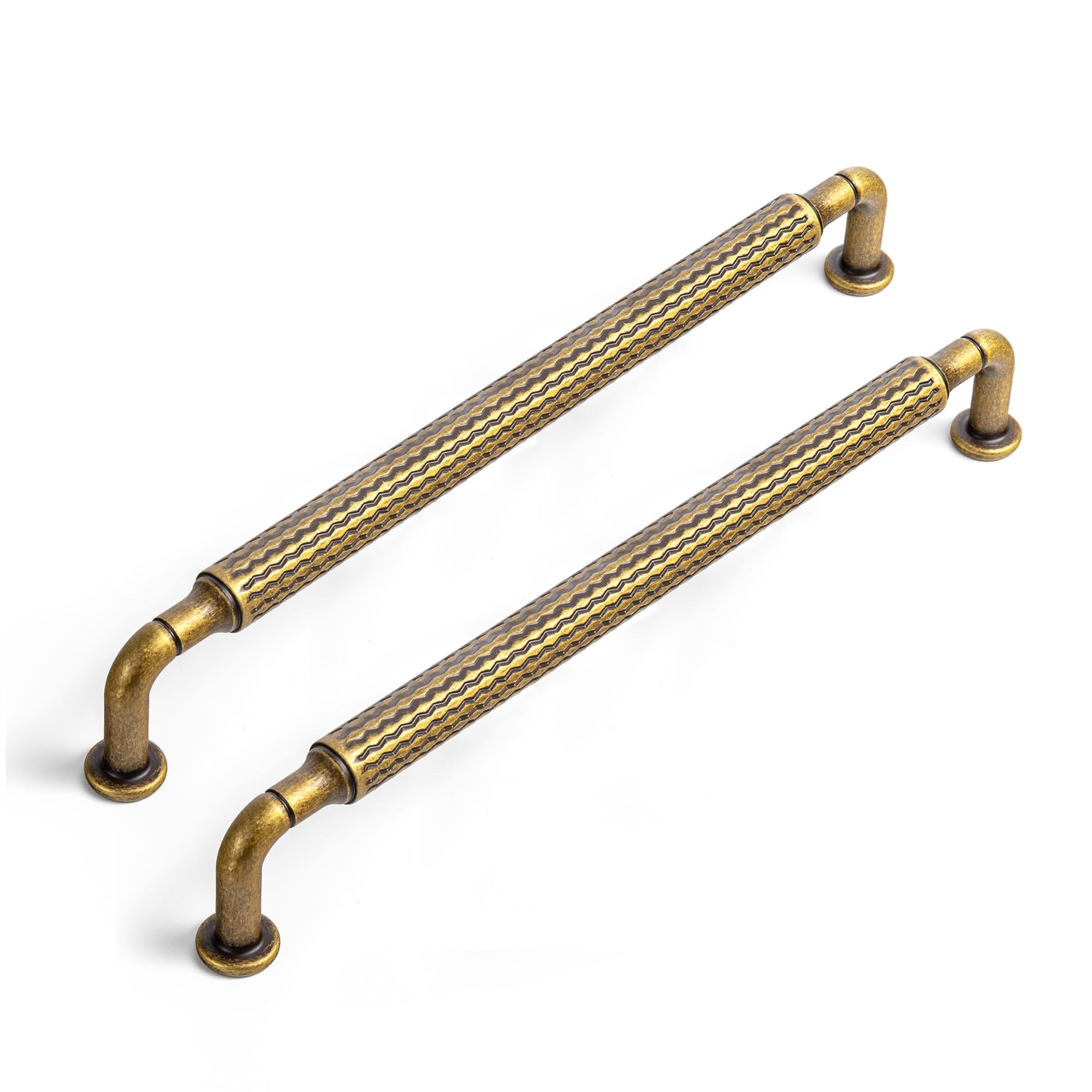Vintage Wavy Textured Zinc Alloy Cabinet Pulls for Kitchen Cabinets &