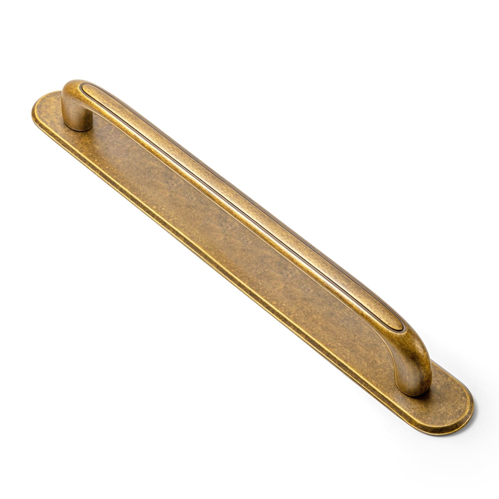 Goo-Ki Antique Brass / 7.6'' Hole Center with Back Plate G028 / 2 Pack Elegant Antique and Brushed Brass Bar Pull Cabinet Handles with Unique Design