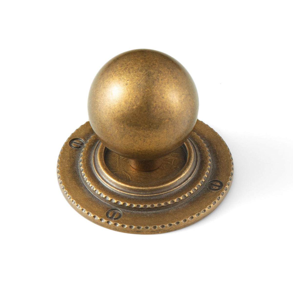 Goo-Ki Antique Brass / A39 / 1'' Knob 6 Pack Round Cabinet Knobs with Decorative Back Plate Zinc Alloy Cabinet Hardware for Kitchen