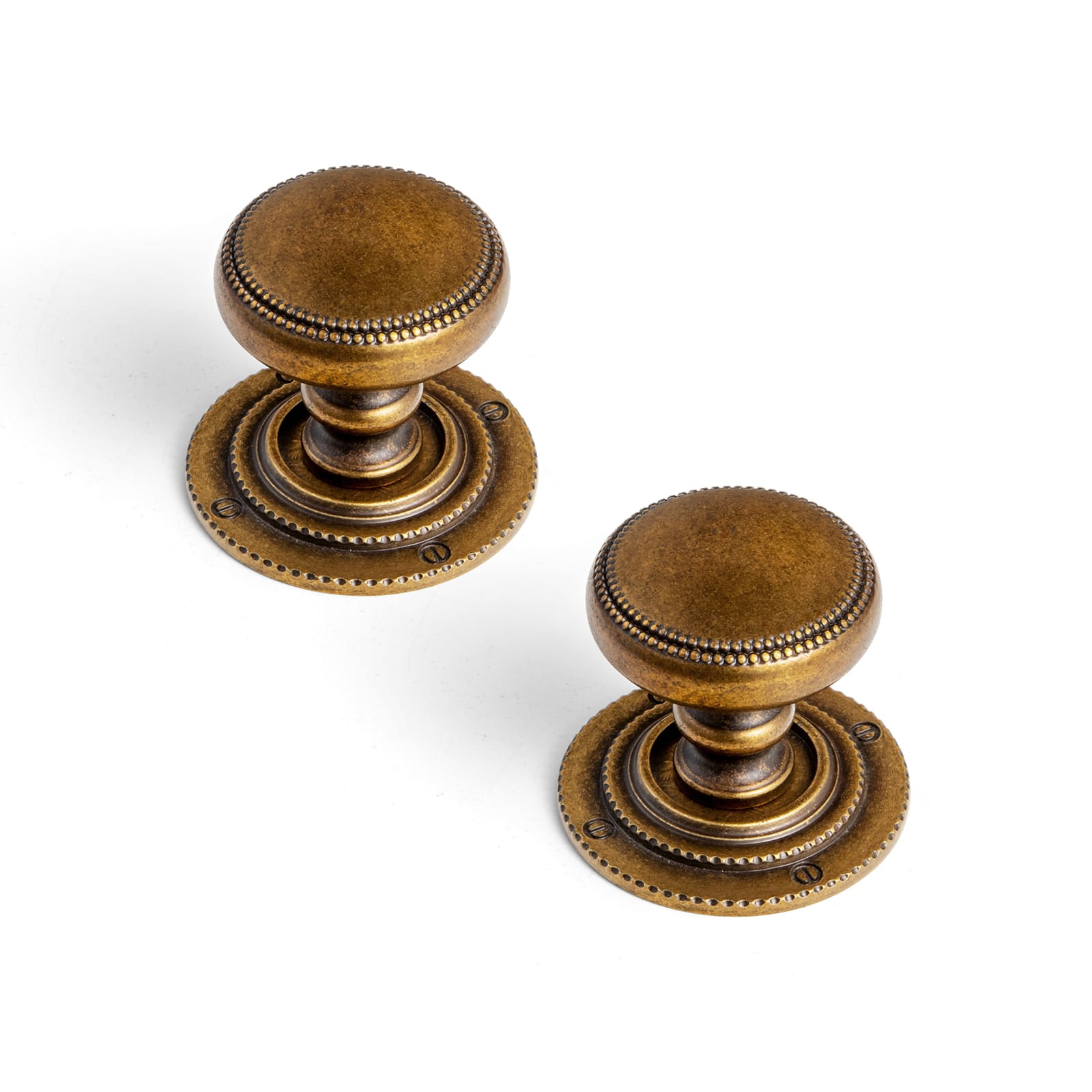 Goo-Ki Antique Brass / A39 / 6 Pack Classic Zinc Alloy Cabinet Knobs with Beaded Edge Vintage Style Drawer Hardware