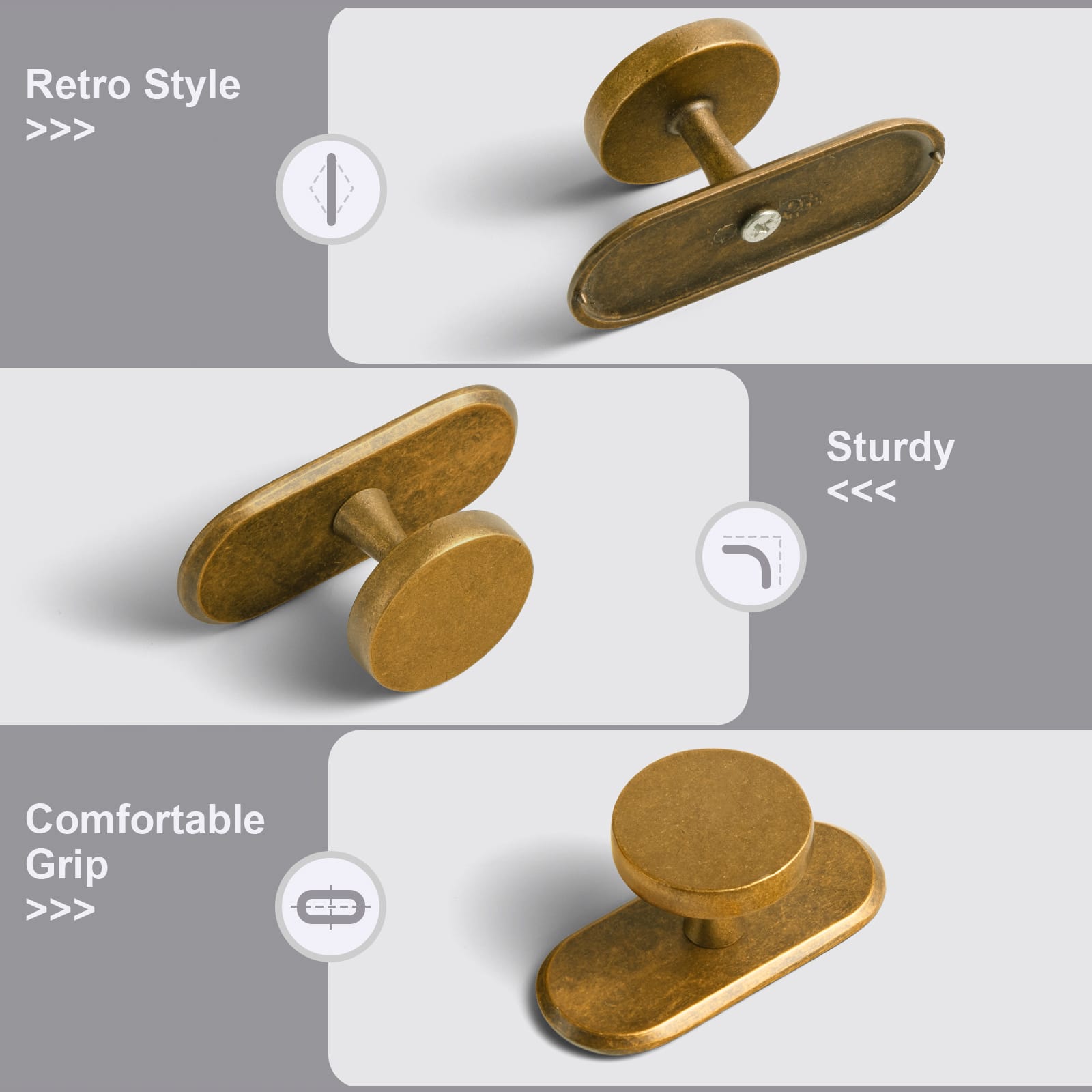 Goo-Ki Antique Brass Cabinet Knobs with Back Plates Ornate Cabinet Pulls for Kitchen Cabinet Hardware