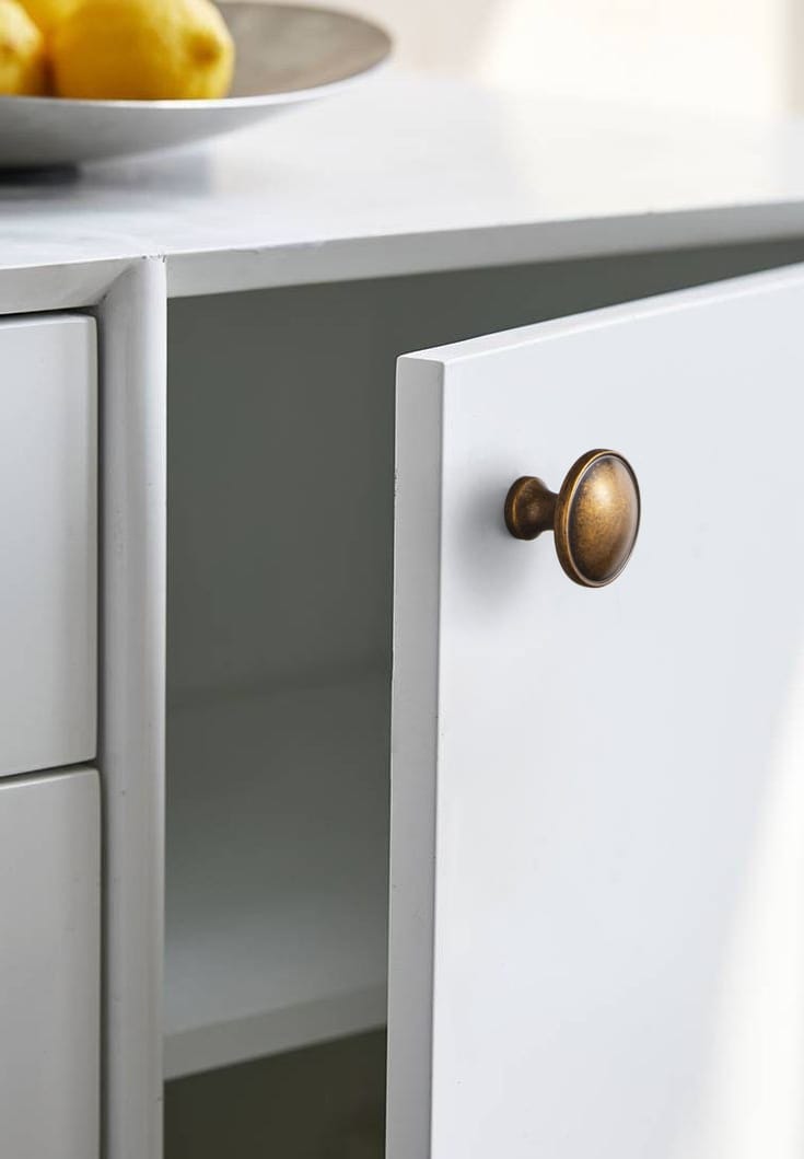 Goo-Ki Antique Brass Cabinet Knobs Zinc Alloy Round Drawer Pulls with Vintage Patina Finish Retro Furniture Hardware