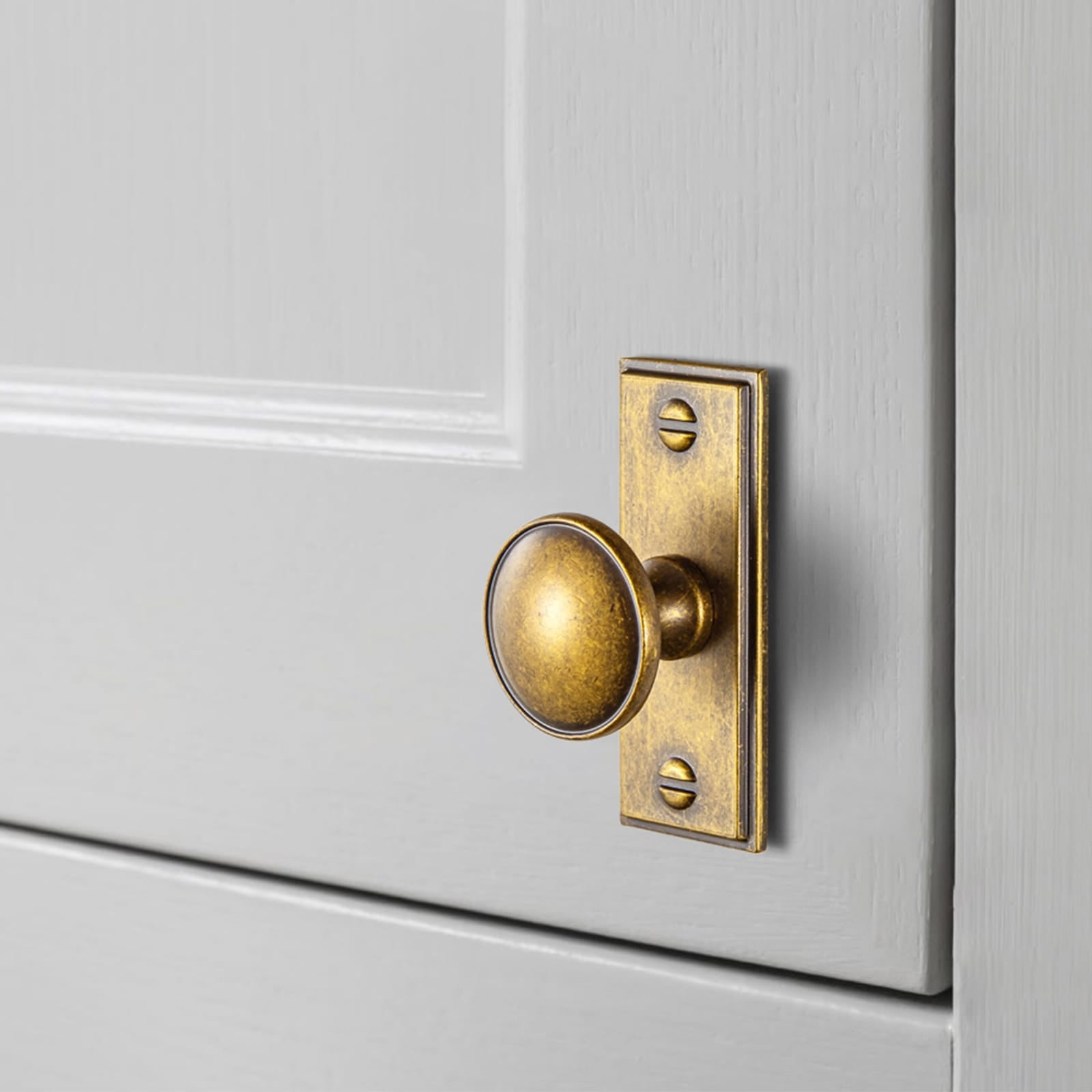 Goo-Ki Antique Brass Cabinet Knobs Zinc Alloy Round Drawer Pulls with Vintage Patina Finish Retro Furniture Hardware