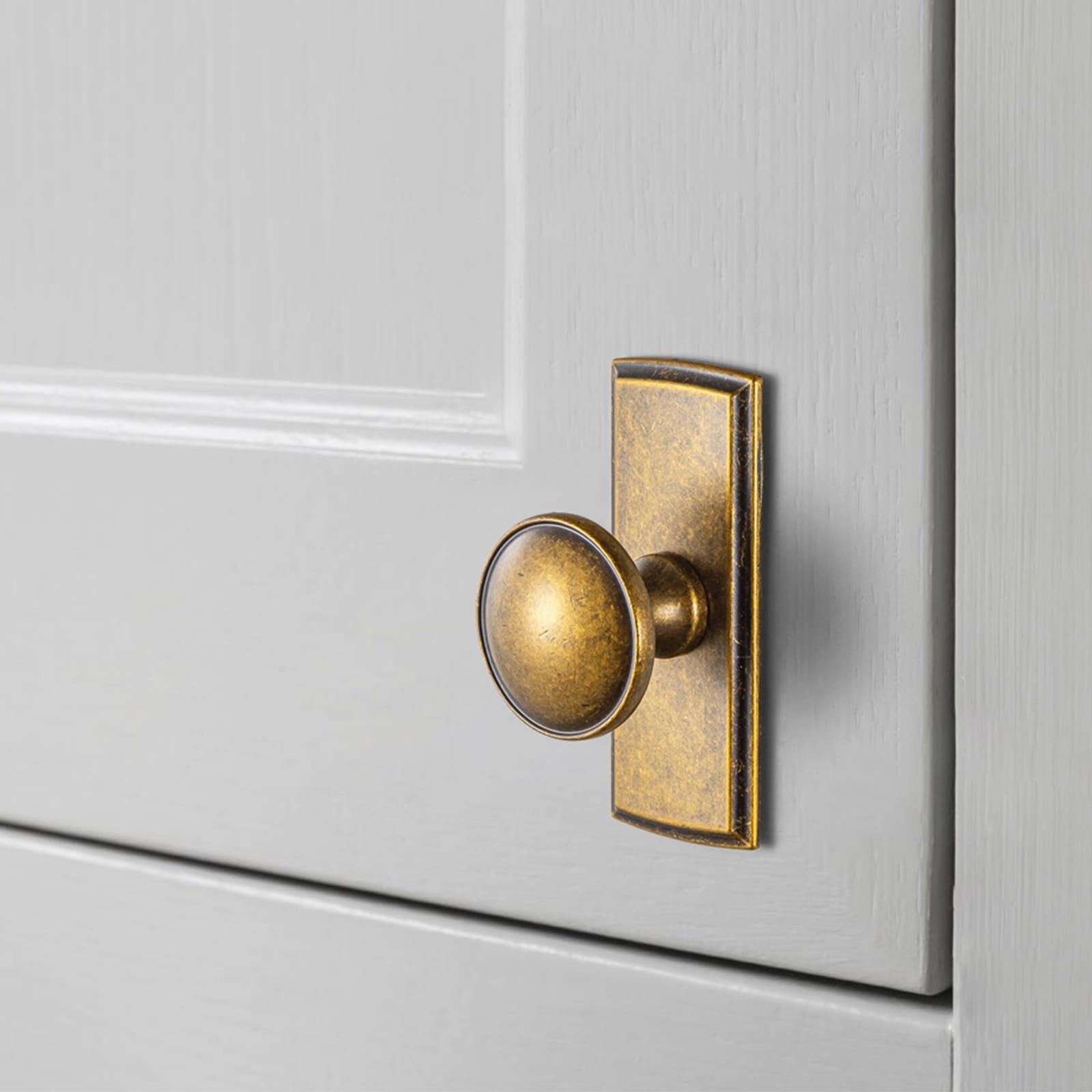 Goo-Ki Antique Brass Cabinet Knobs Zinc Alloy Round Drawer Pulls with Vintage Patina Finish Retro Furniture Hardware