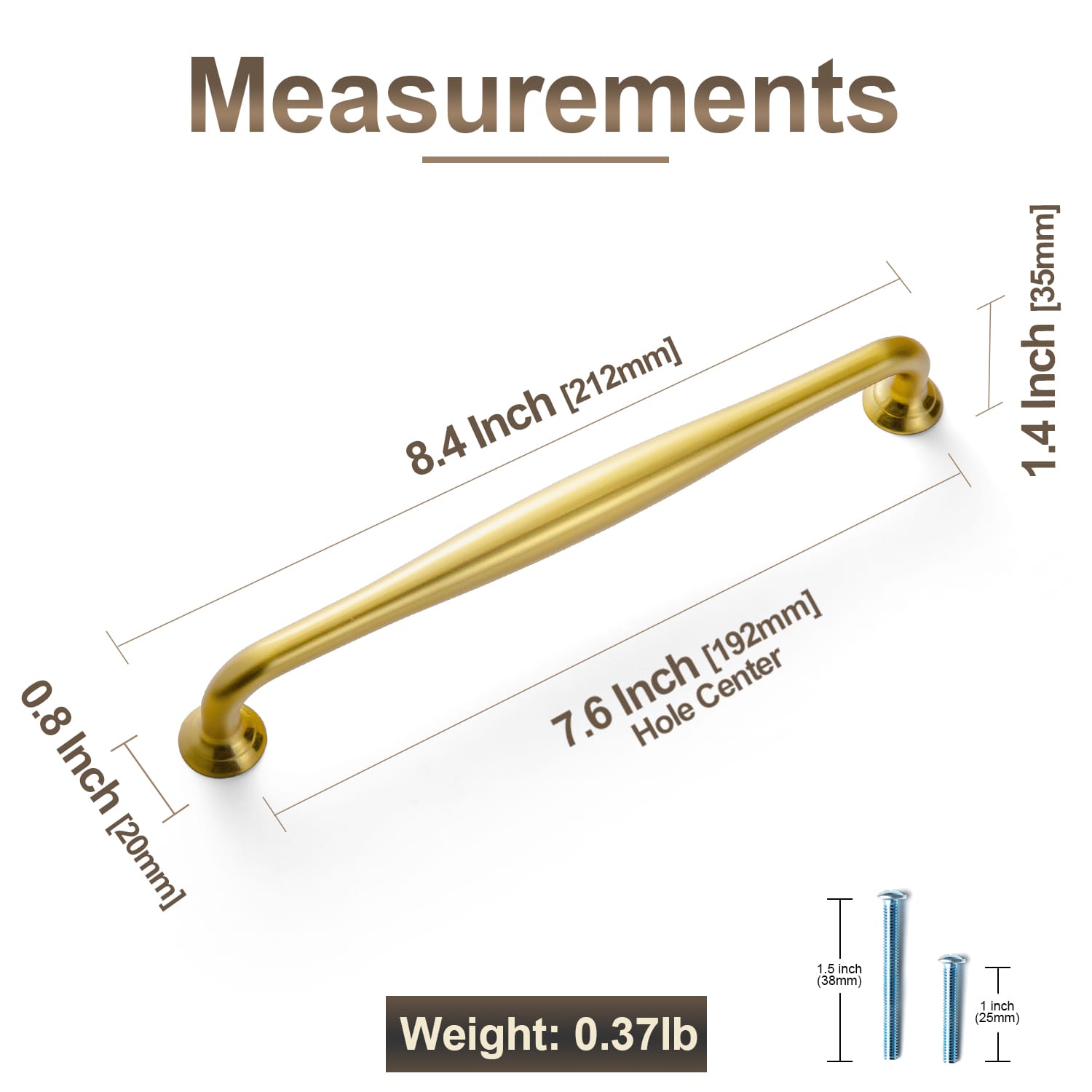 Goo-Ki Antique Brass Cabinet Pulls Solid Drawer Handles for Kitchen