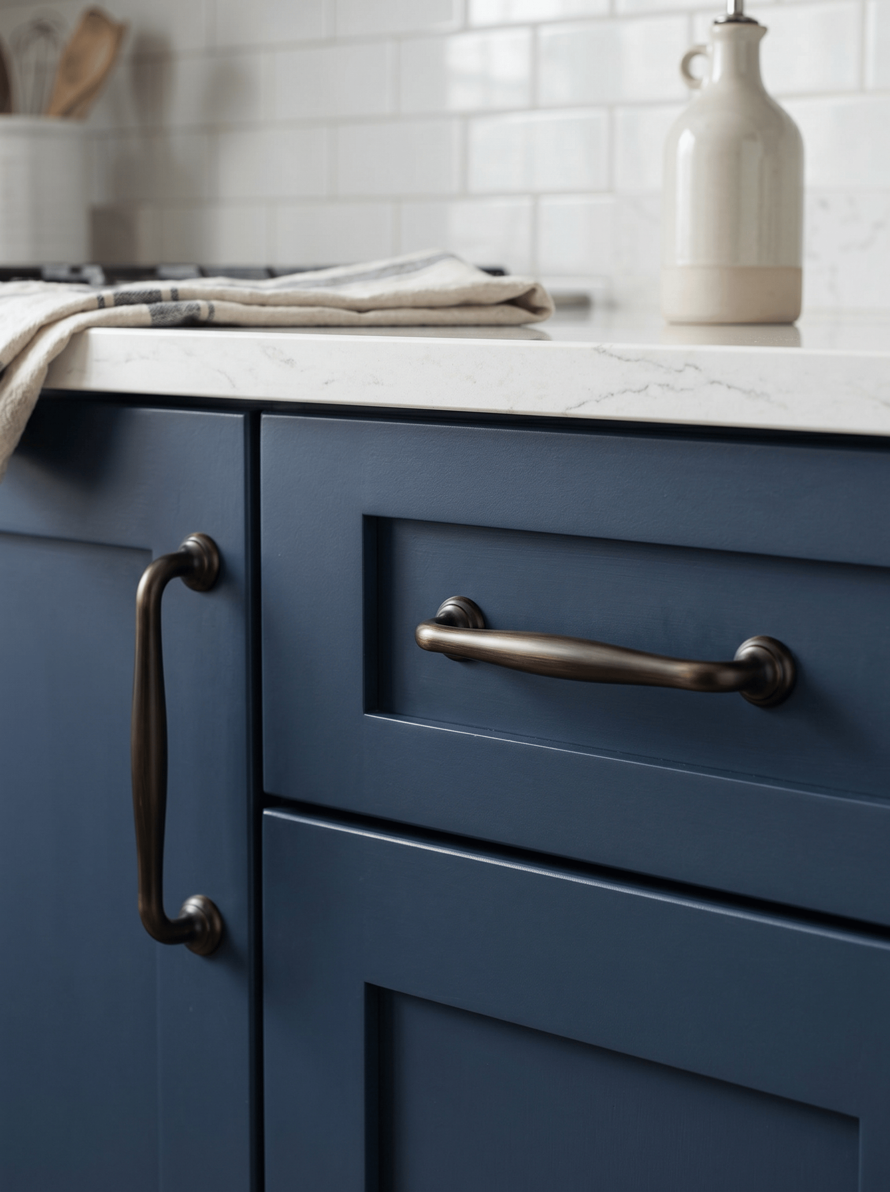 Goo-Ki Antique Brass Cabinet Pulls Solid Drawer Handles for Kitchen