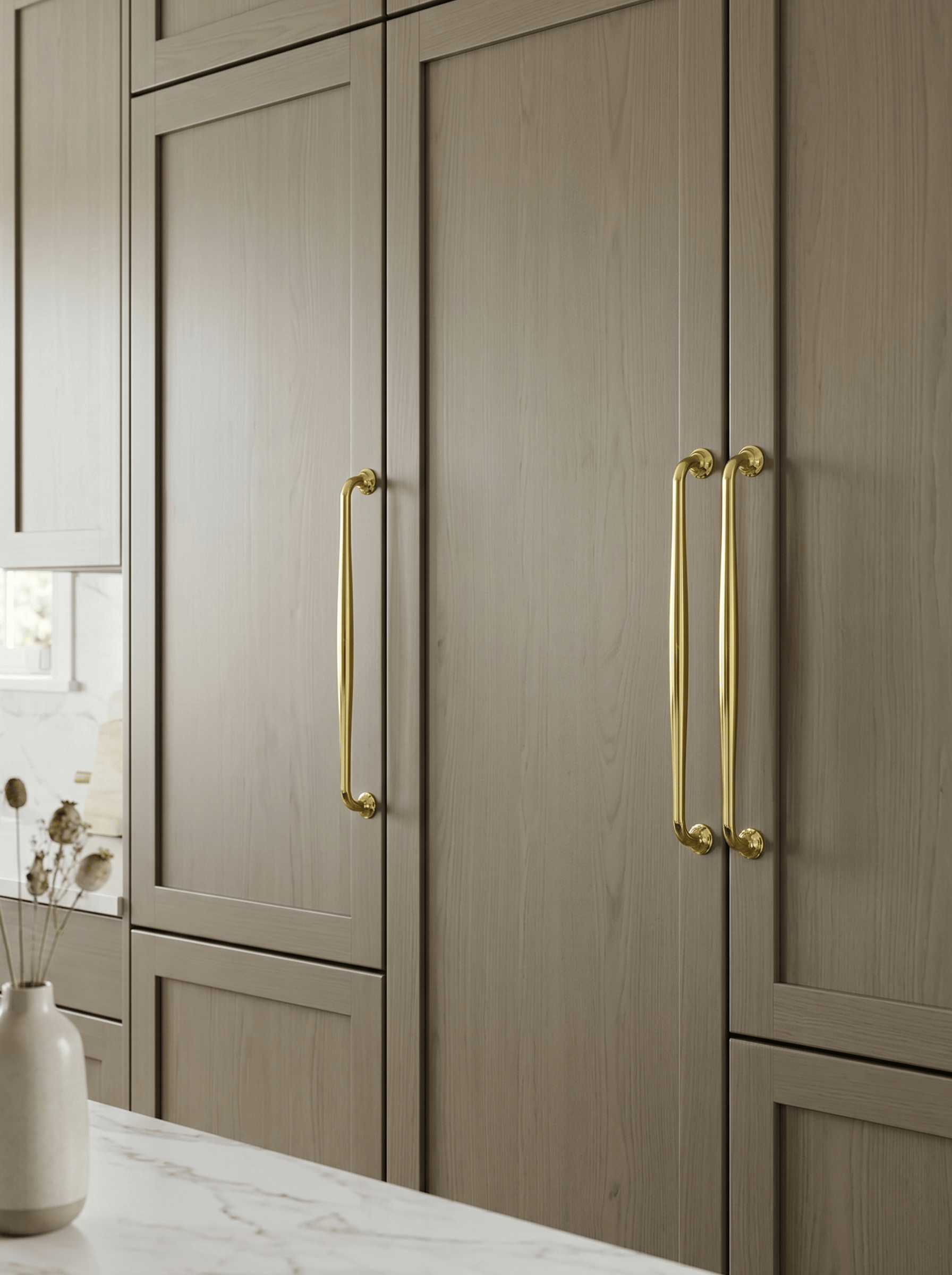 Goo-Ki Antique Brass Cabinet Pulls Solid Drawer Handles for Kitchen