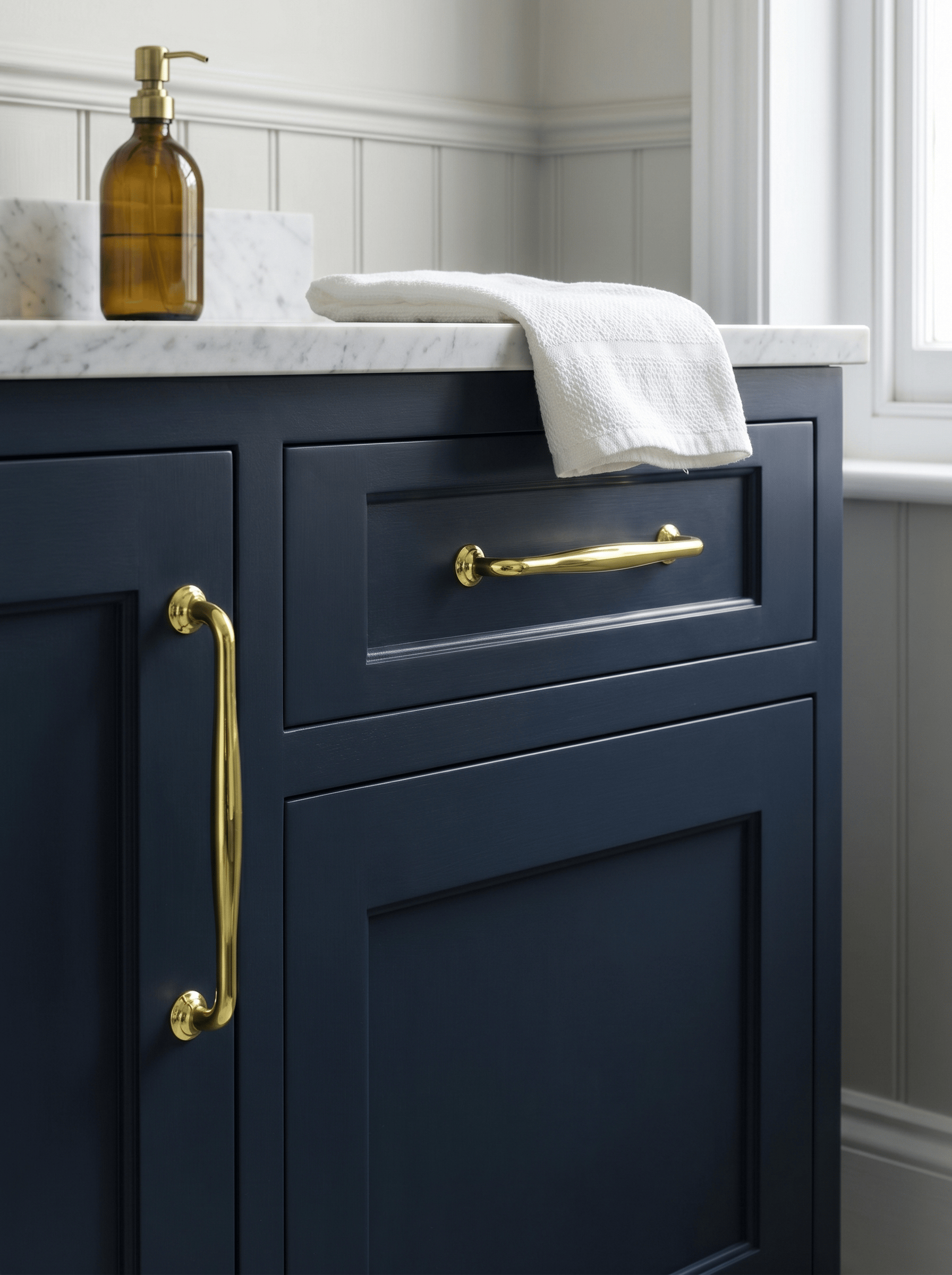 Goo-Ki Antique Brass Cabinet Pulls Solid Drawer Handles for Kitchen