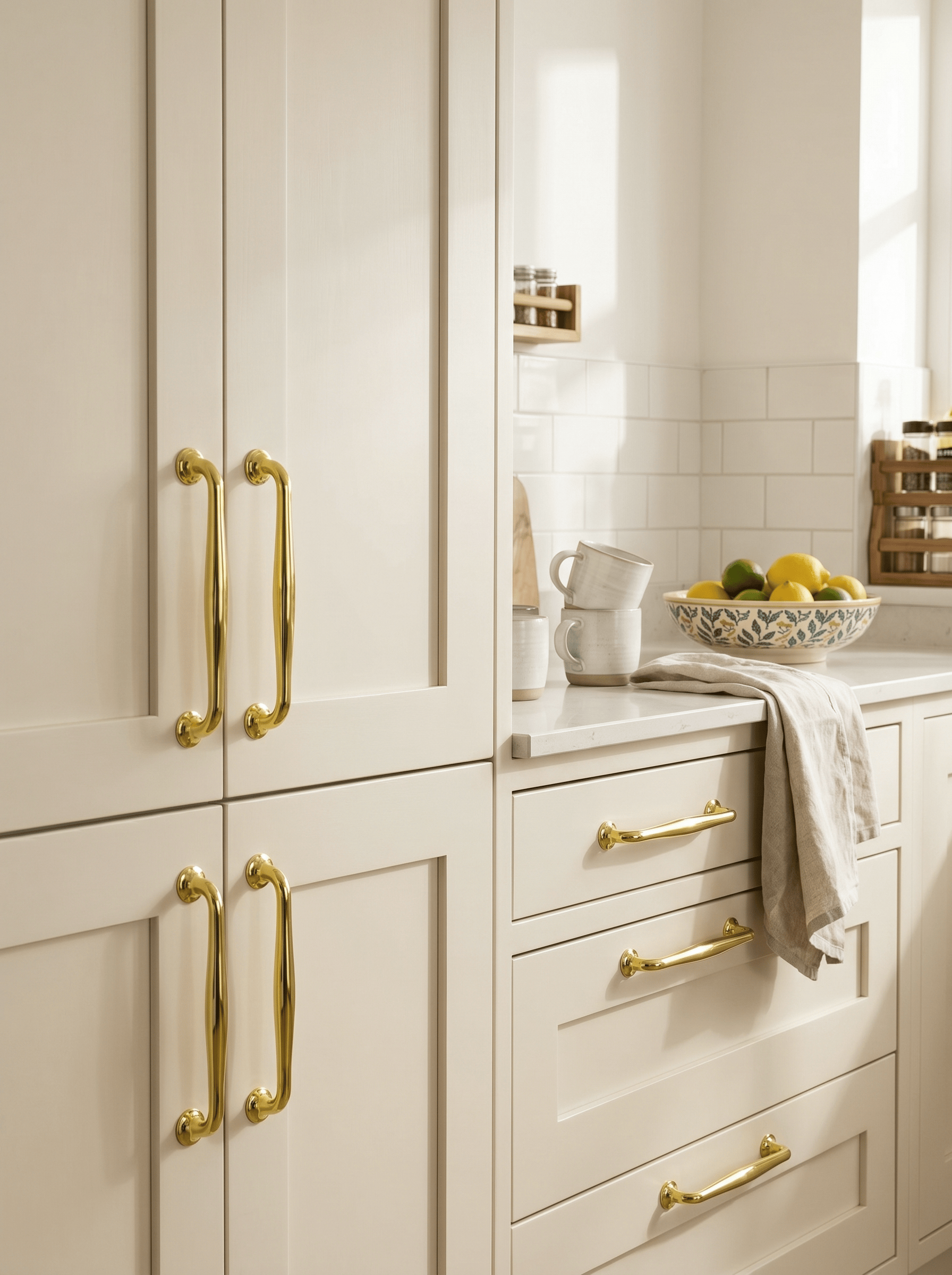 Goo-Ki Antique Brass Cabinet Pulls Solid Drawer Handles for Kitchen