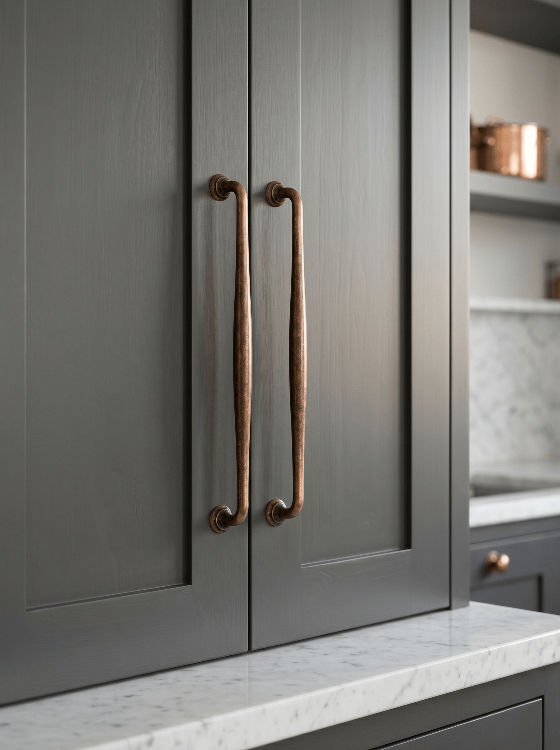 Goo-Ki Antique Brass Cabinet Pulls Solid Drawer Handles for Kitchen