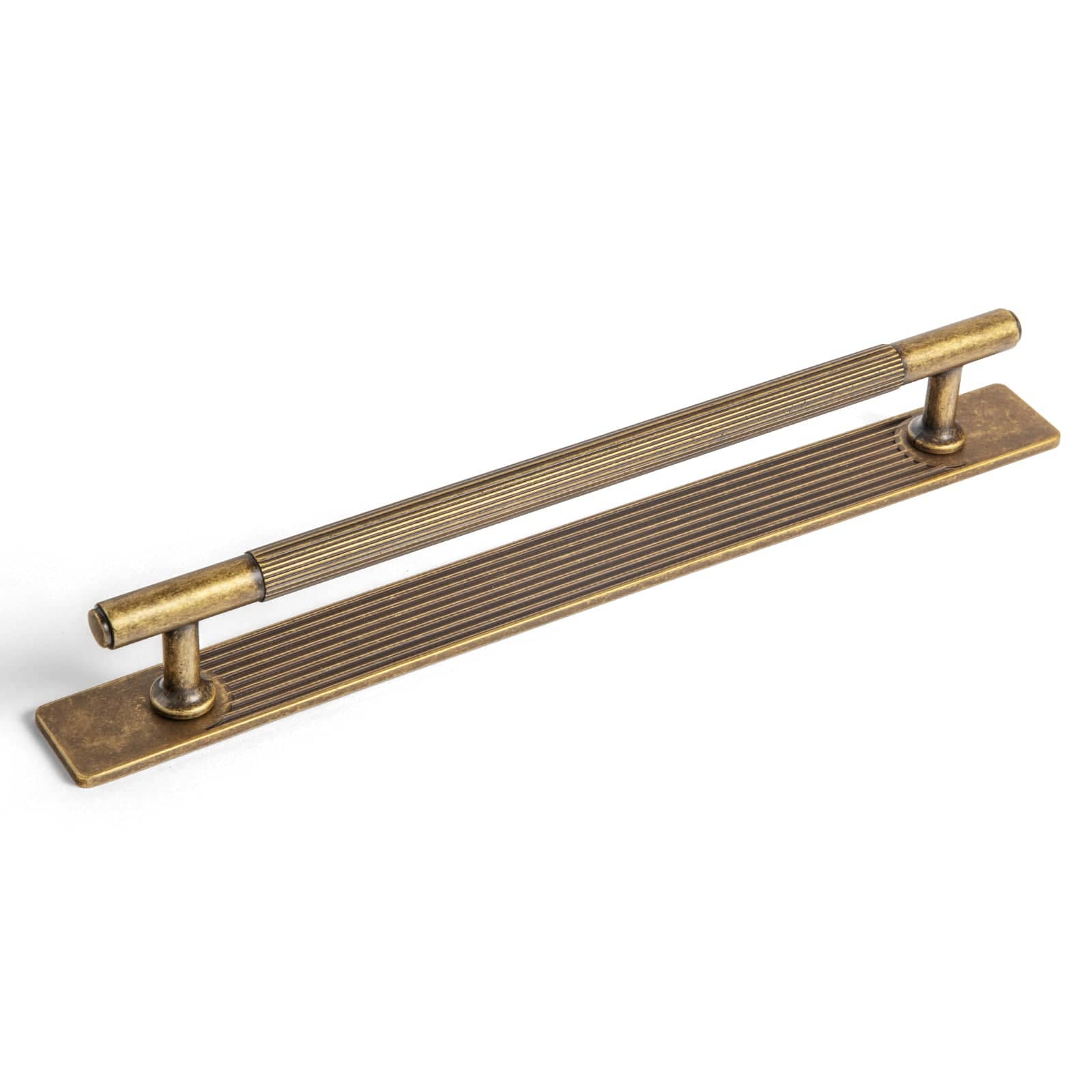 Goo-Ki Antique Brass / G / 7.6'' Hole Center 2 Pack Vintage Brass Textured Zinc Alloy Cabinet Pulls with Back Plates