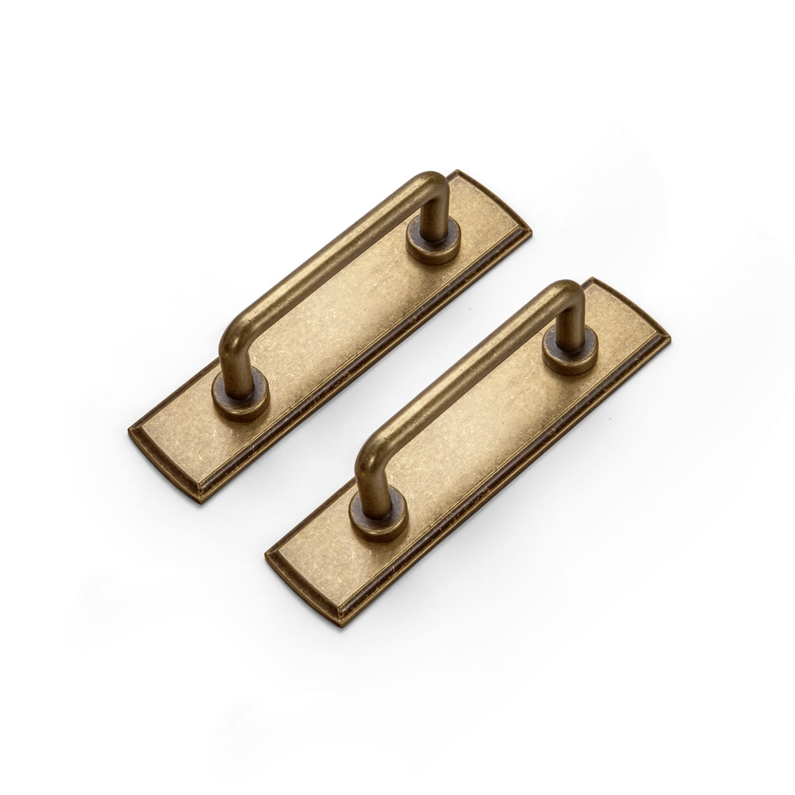 Goo-Ki Antique Brass / G011 / 3'' Hole Center 2 Pack Cabinet Bar Pulls with Back Plate Vintage Drawer Handles Home Improvement Hardware