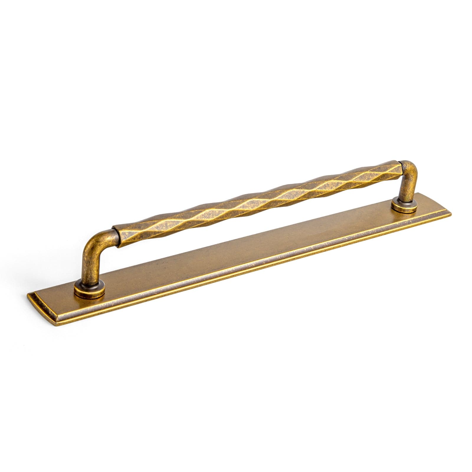 Goo-Ki Antique Brass / G011 / 7.6'' Hole Center 2 Pack Zinc Alloy Drawer Pulls with Back Plate Twisted Design Decorative Handles for Kitchen Cabinets
